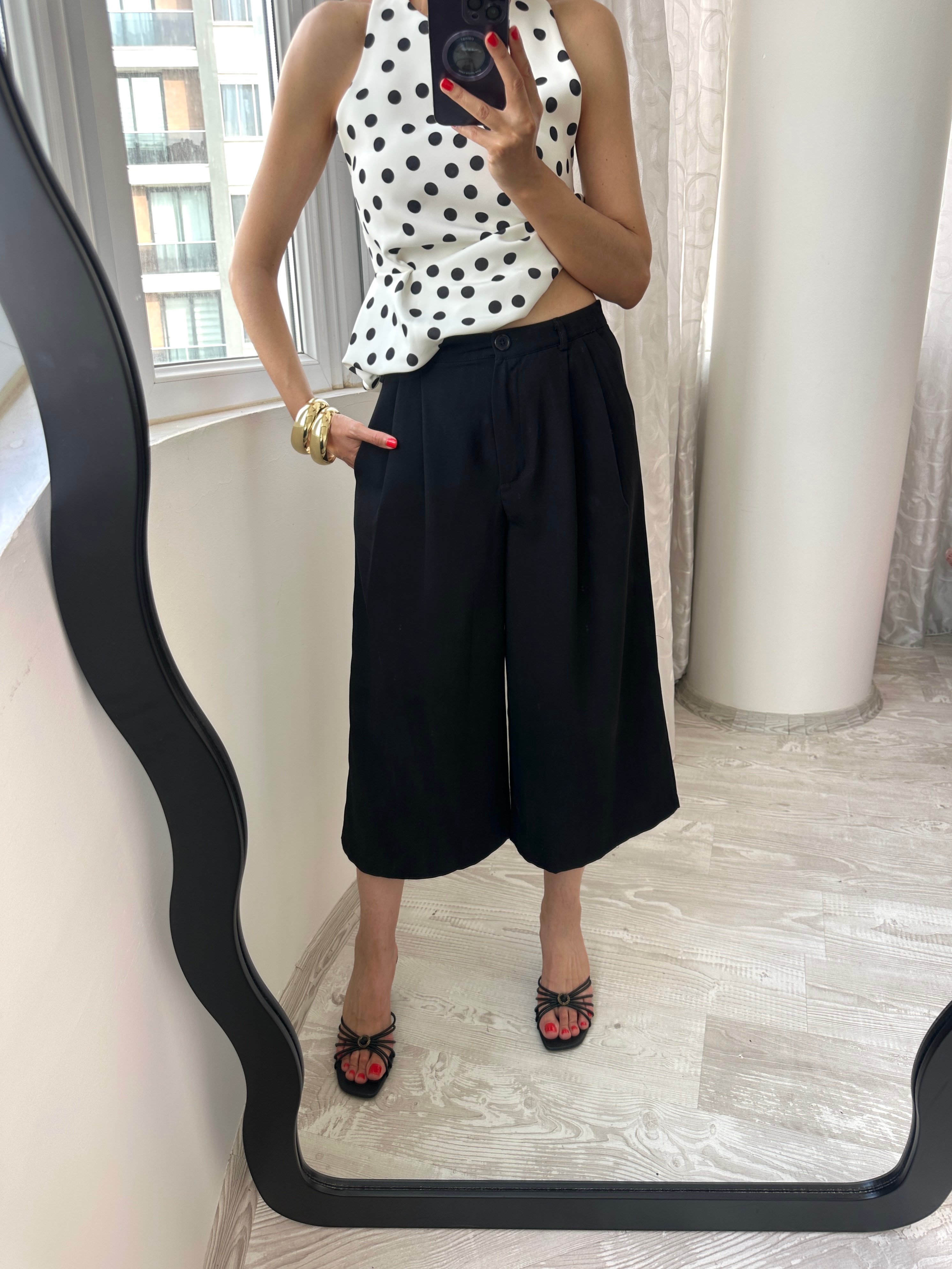 Siyah Bermuda Pantolon