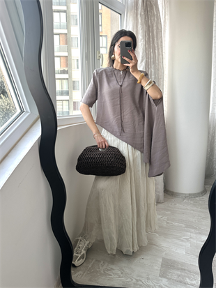 Vizon Vatkalı Asimetrik Bluz