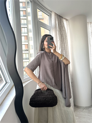 Vizon Vatkalı Asimetrik Bluz
