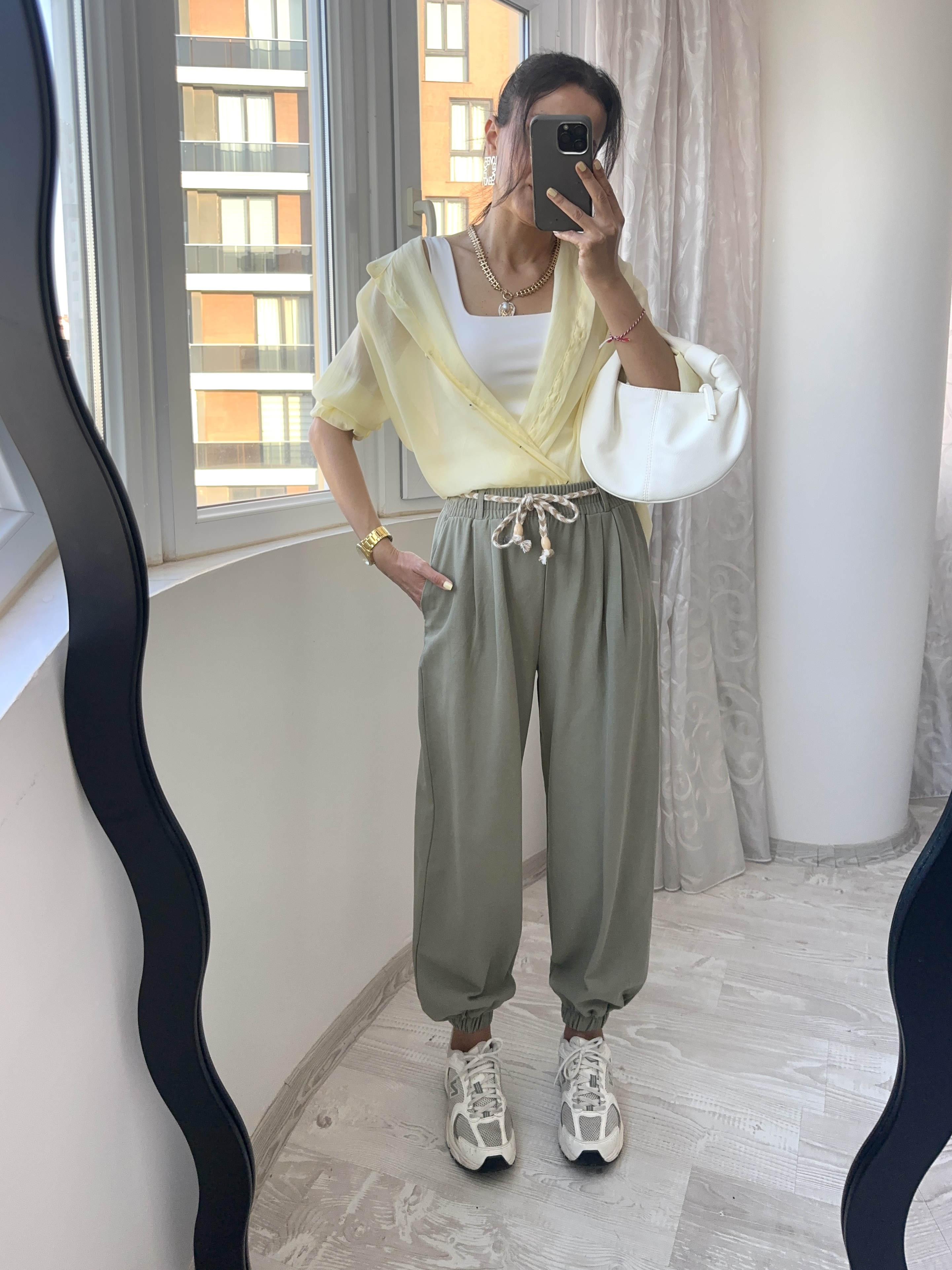 Mint Beli Lastikli Jogger Pantolon