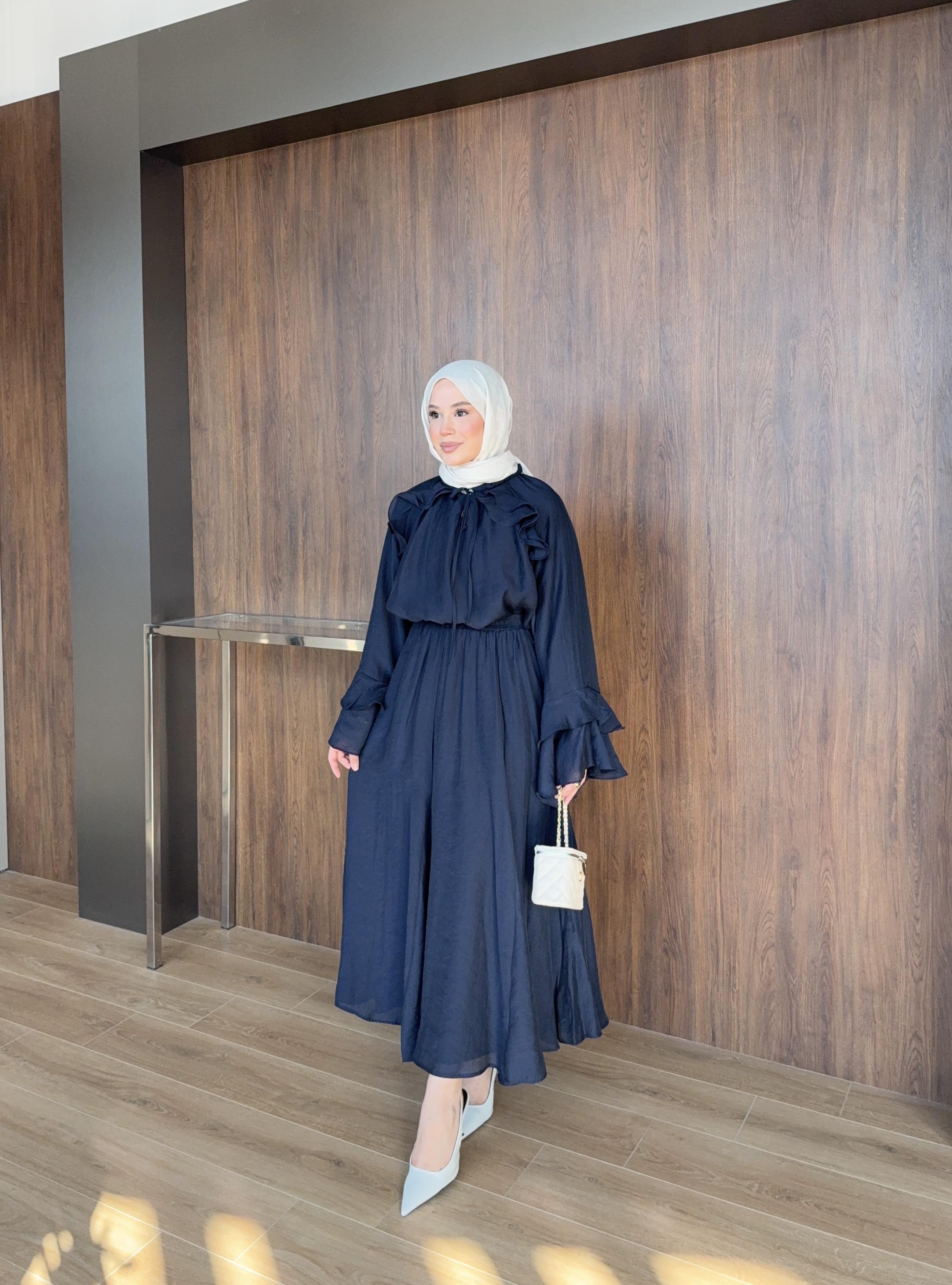 Raya Tül Modal Takım - Lacivert