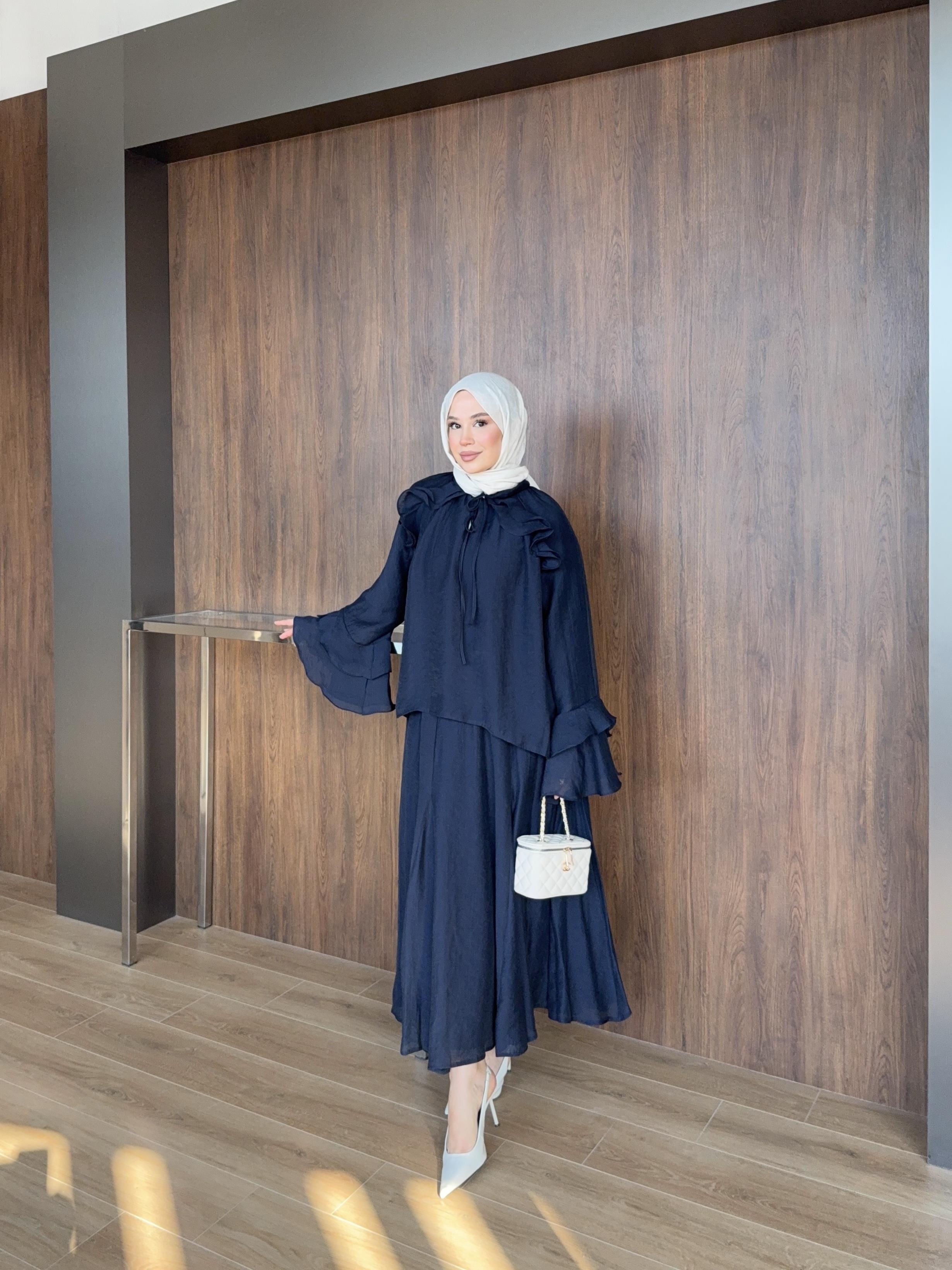 Raya Tül Modal Takım - Lacivert