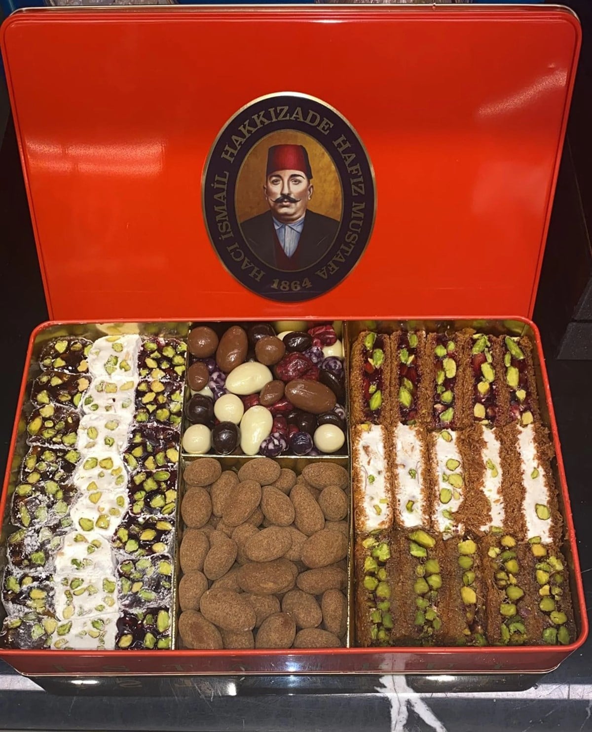 Turkish Delight, Mixed Dragee, Ottoman Kadayif, HM 1864 Ramadan Eid Special Box