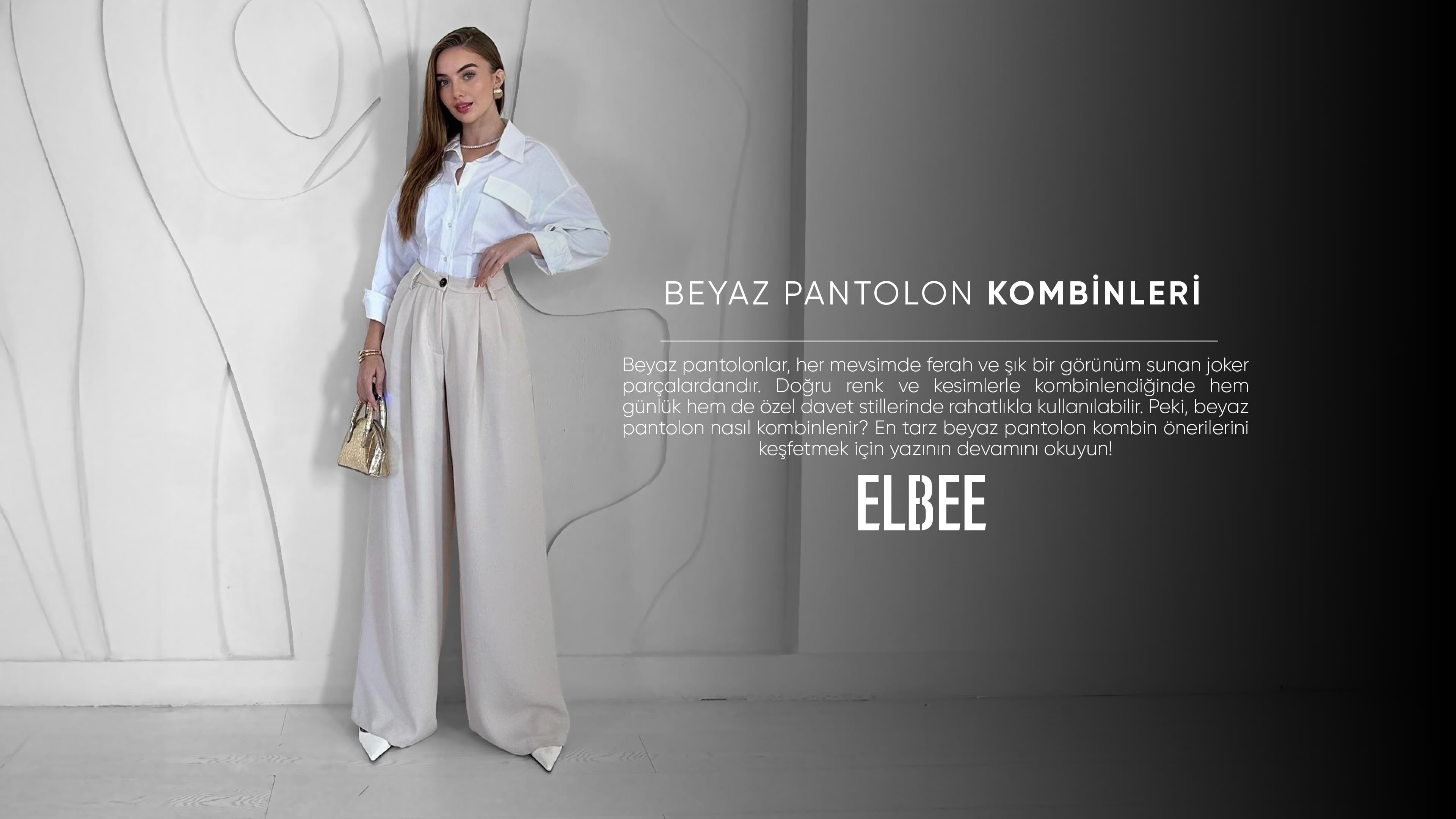 Beyaz Pantolon Kombinleri Kadın