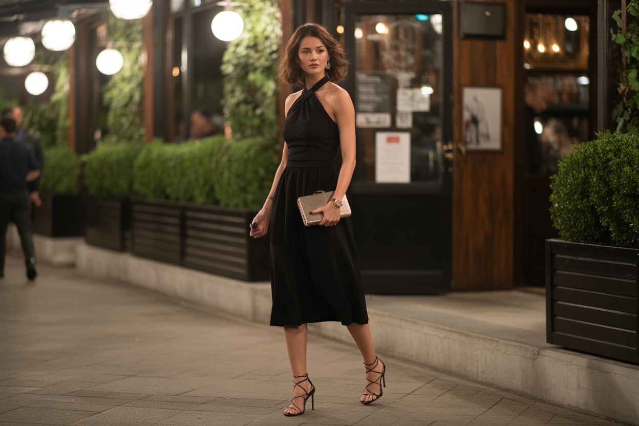 Boyundan Bağlamalı Elbise Kombinleri