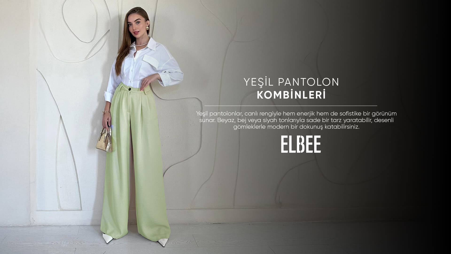 Yeşil pantolon kombin kadın