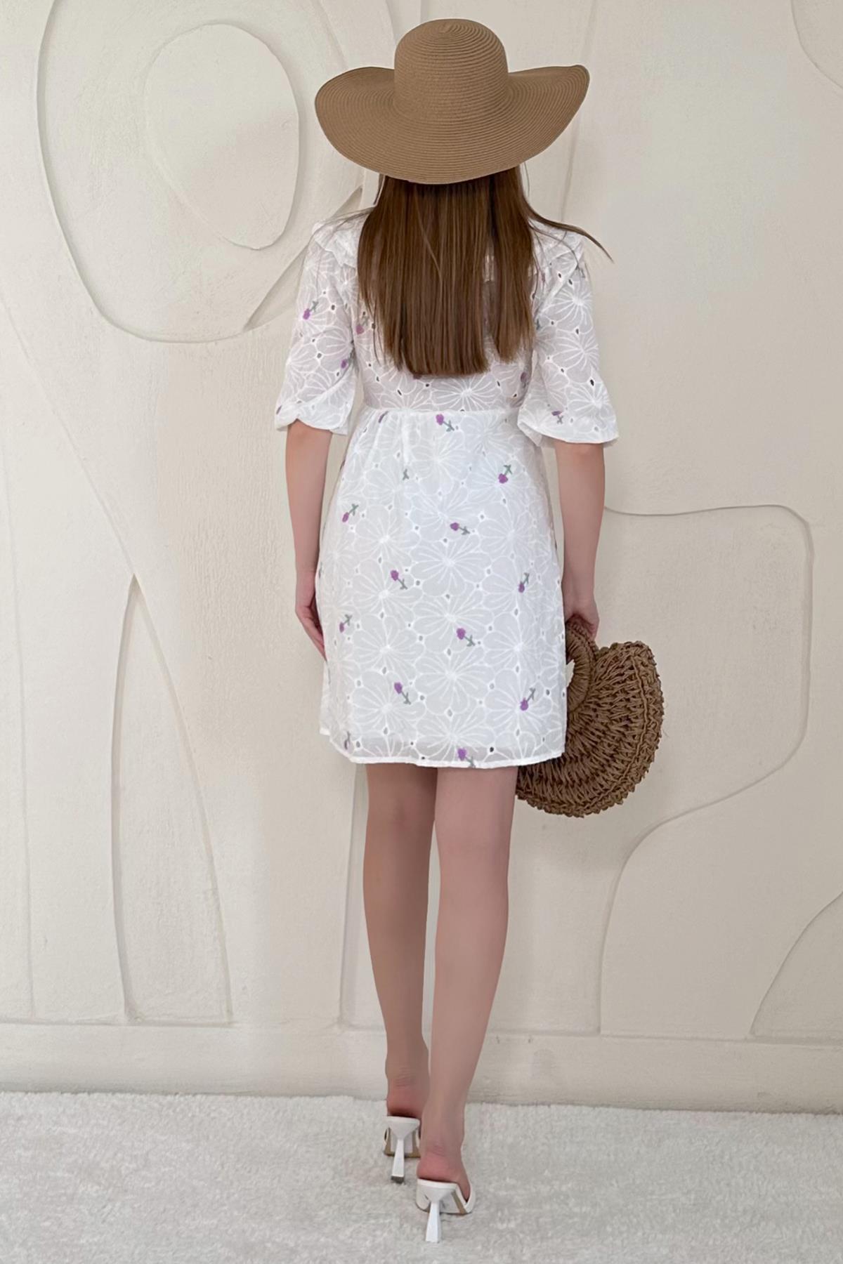 Baby Collar Embroidered Dress