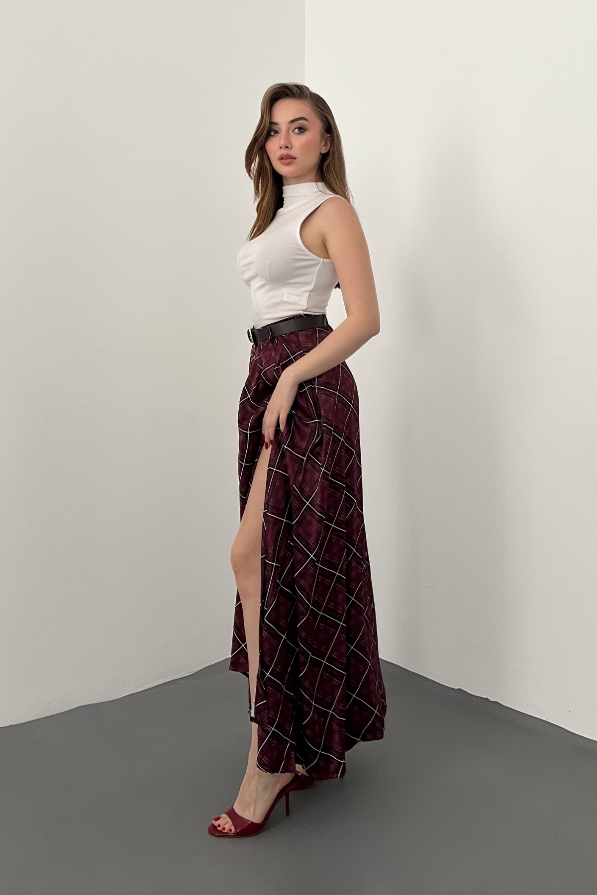 Bordo EKOSELİ SATEN ETEK