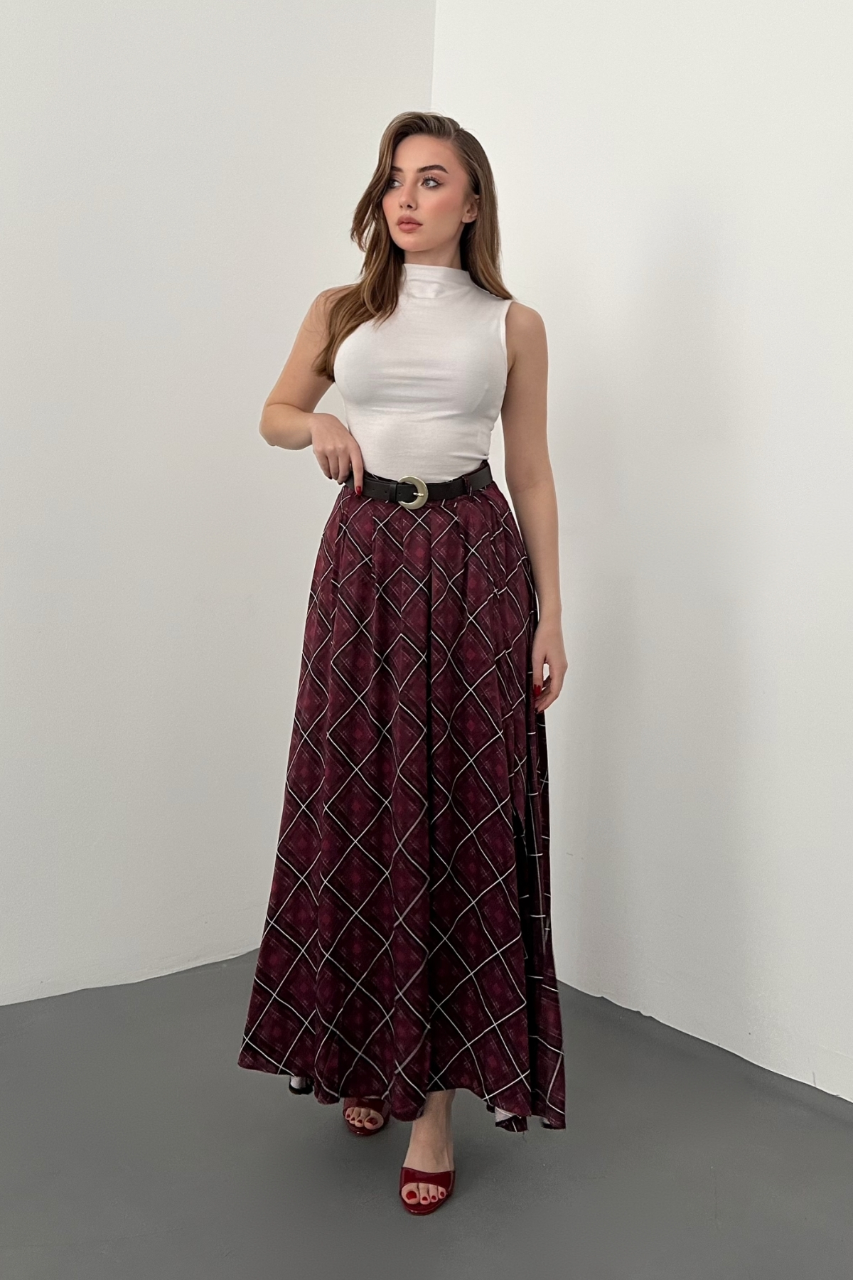 Bordo EKOSELİ SATEN ETEK
