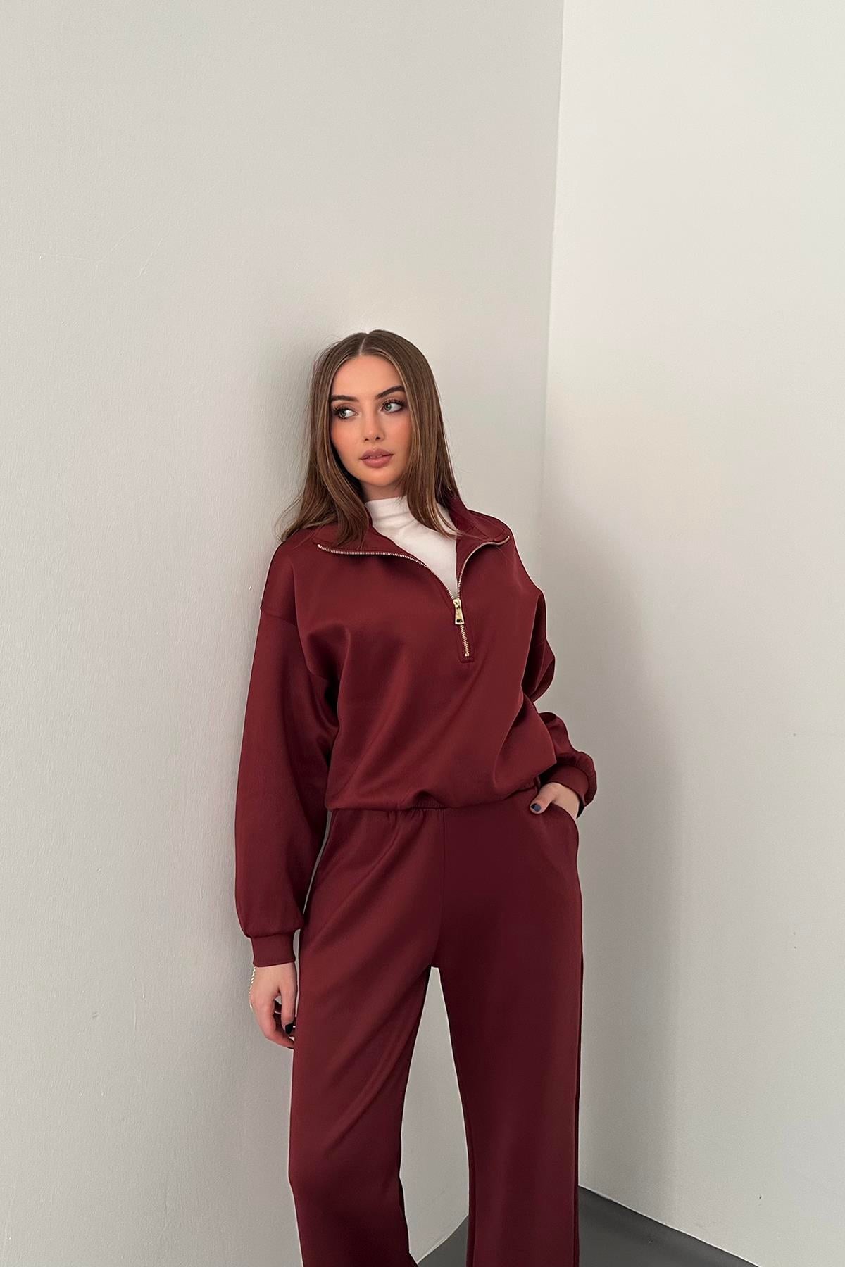 Bordo Fermuar Detaylı Scuba Takım