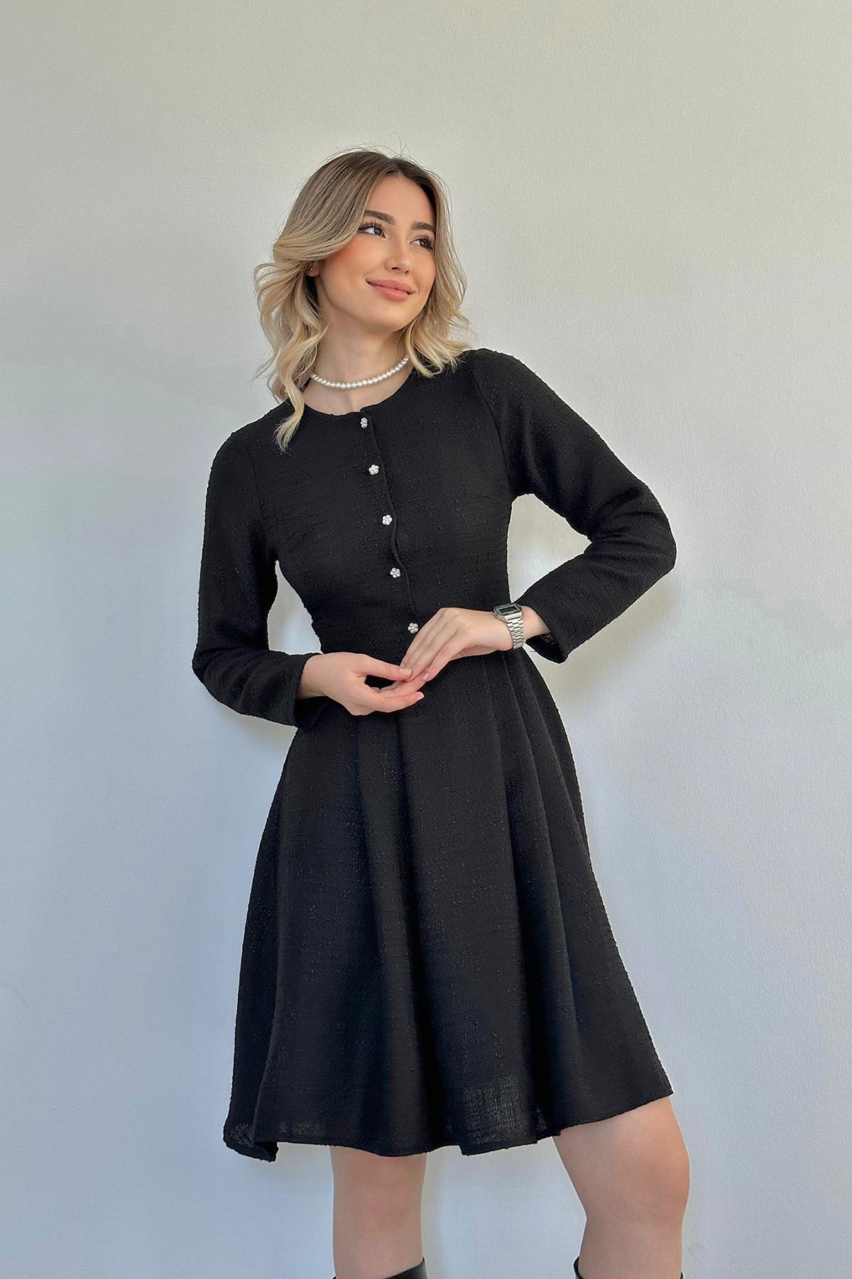 Siyah Kısa Klasik Elbise
