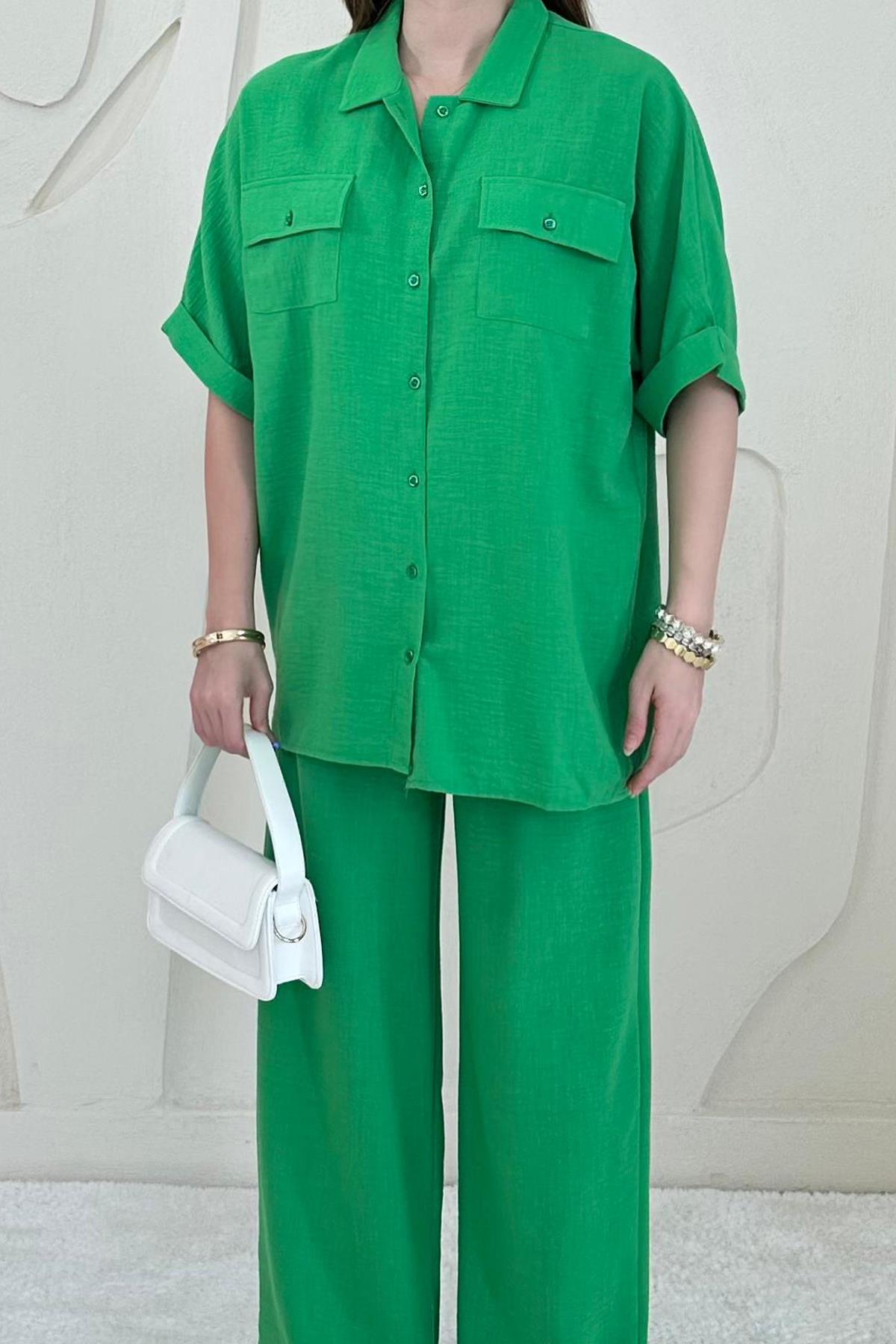 Pocket Detailed Shirt and Trouser Set