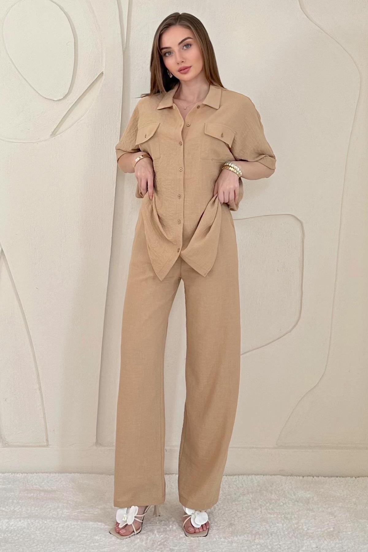 Pocket Detailed Shirt and Trouser Set