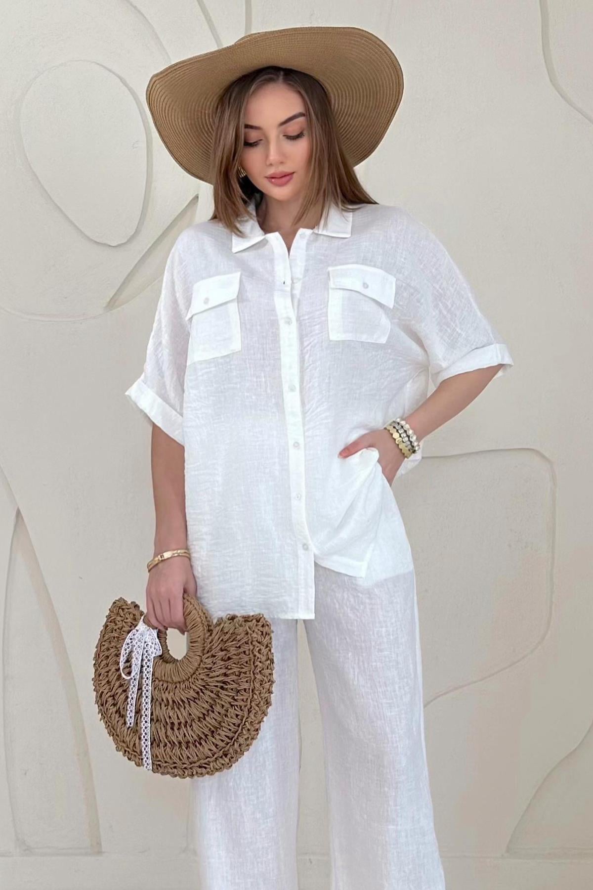 Pocket Detailed Shirt and Trouser Set