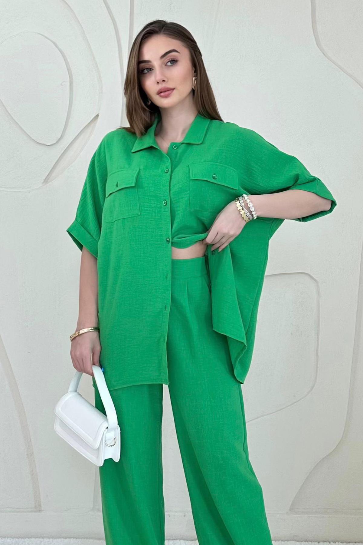 Pocket Detailed Shirt and Trouser Set