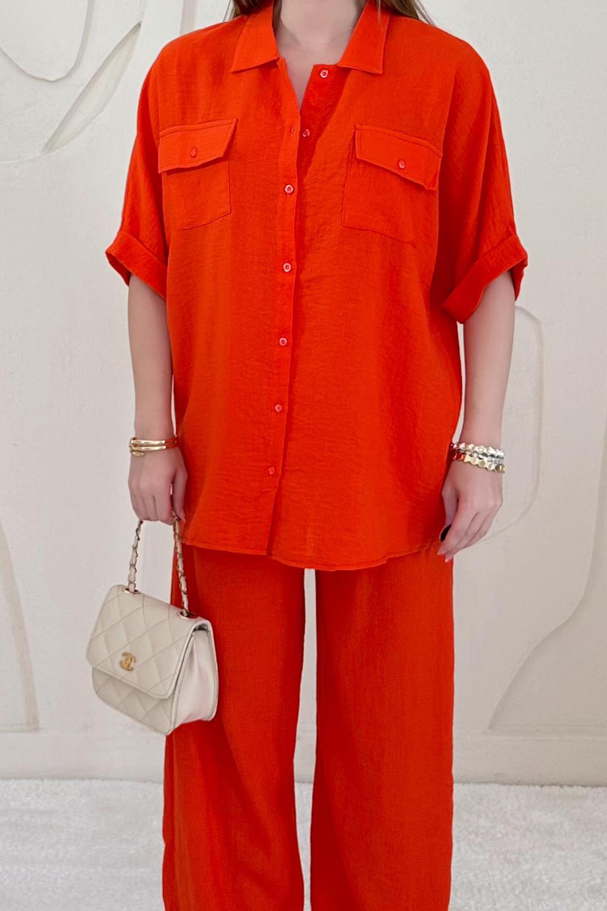 Pocket Detailed Shirt and Trouser Set