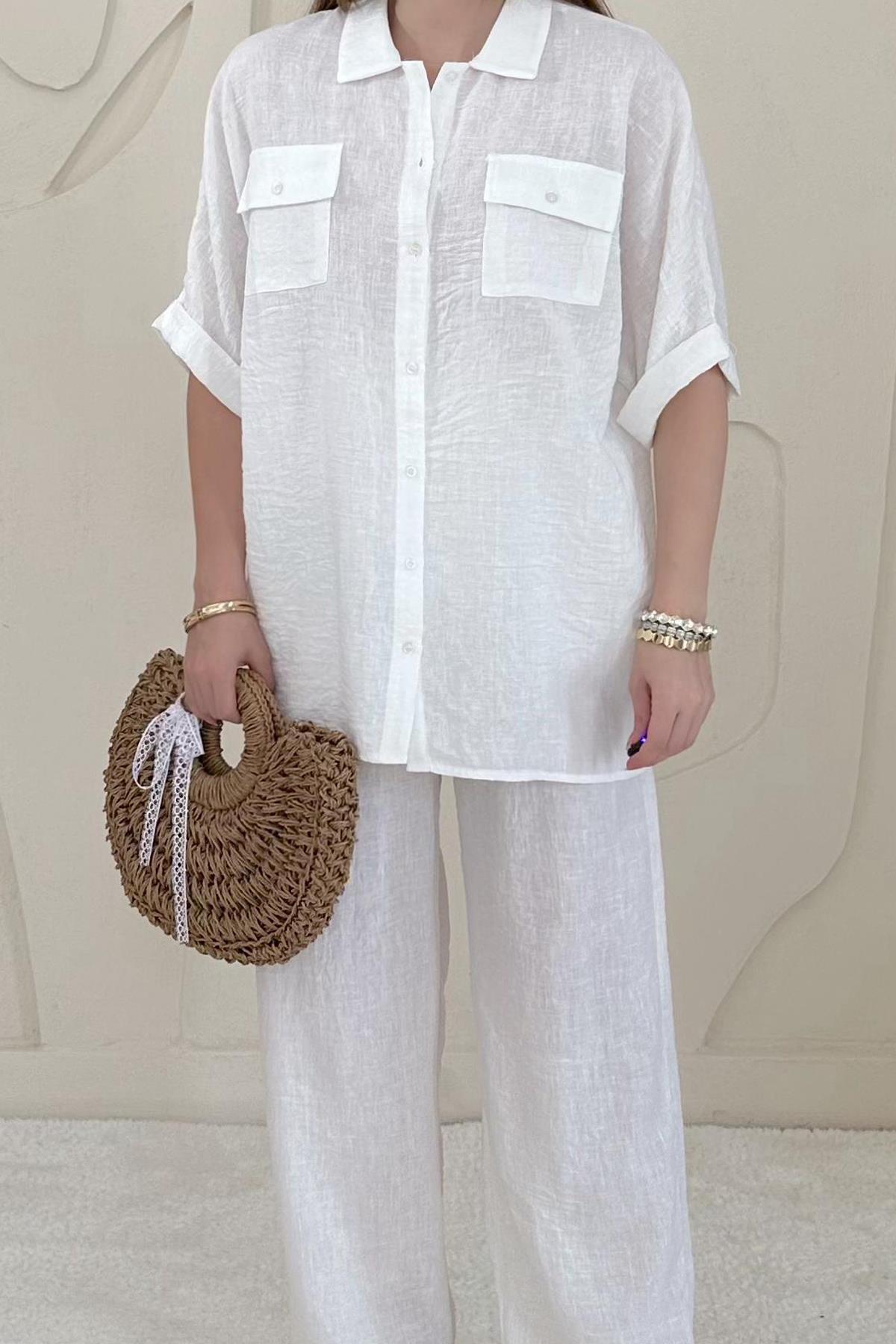 Pocket Detailed Shirt and Trouser Set
