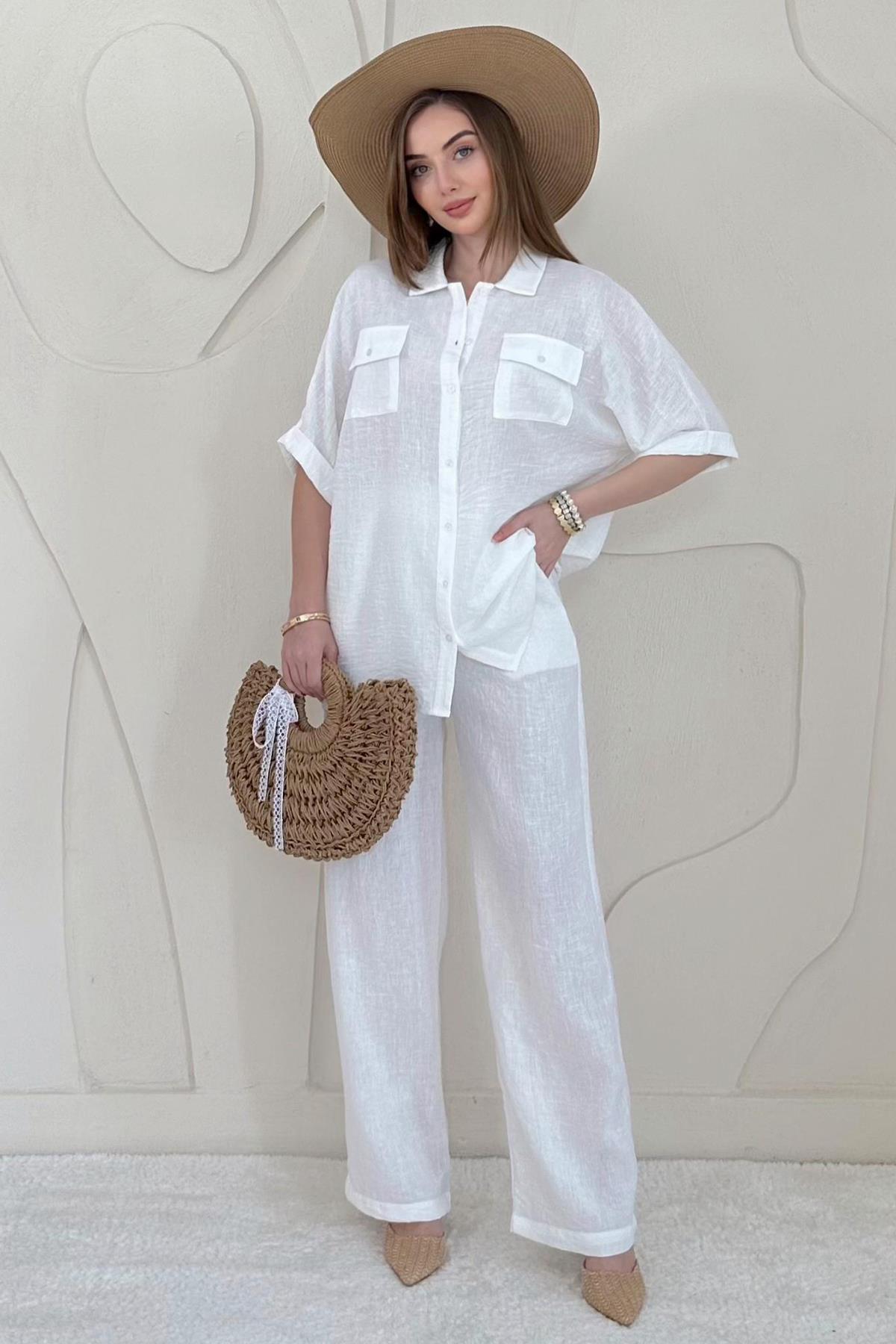 Pocket Detailed Shirt and Trouser Set