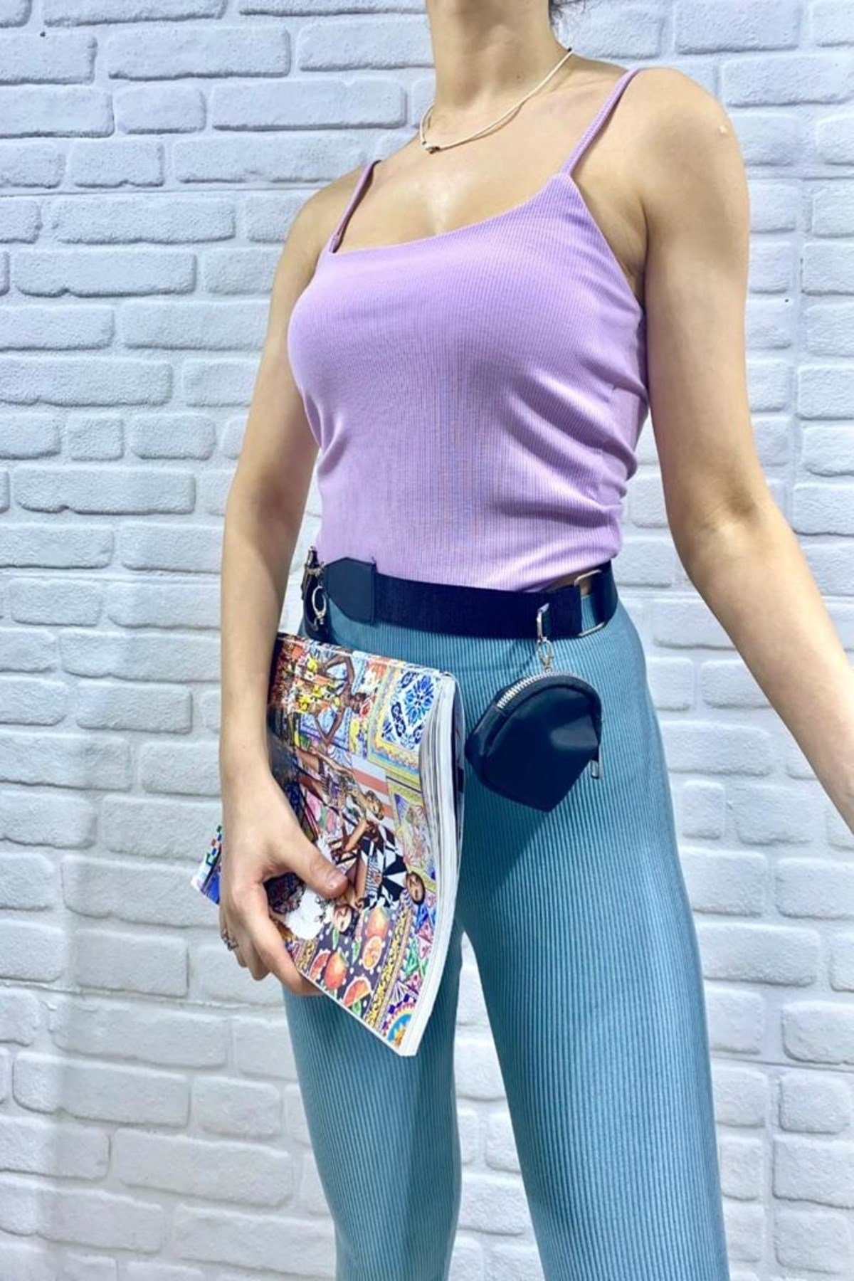 ELBEE Askılı Kare Yaka Atlet - Mor