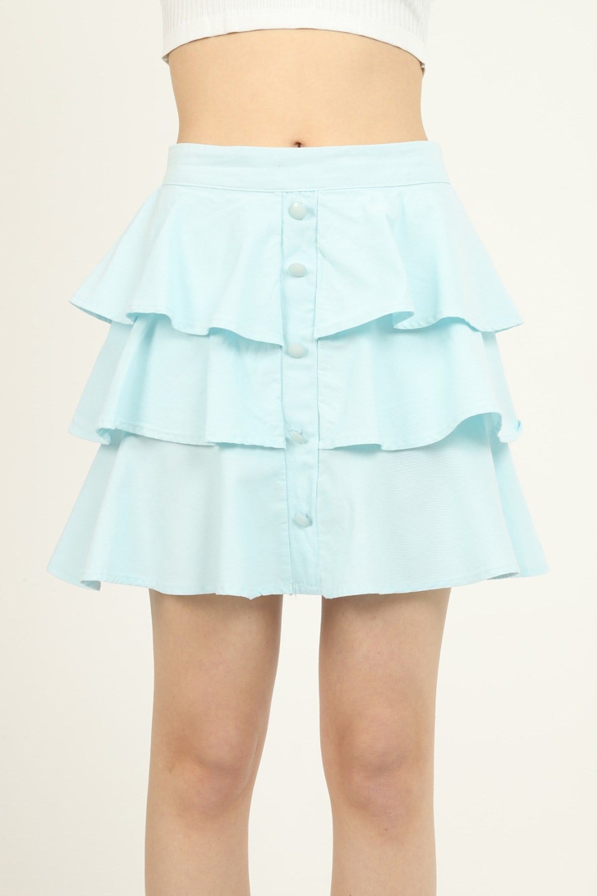 Flounced Denim Skirt