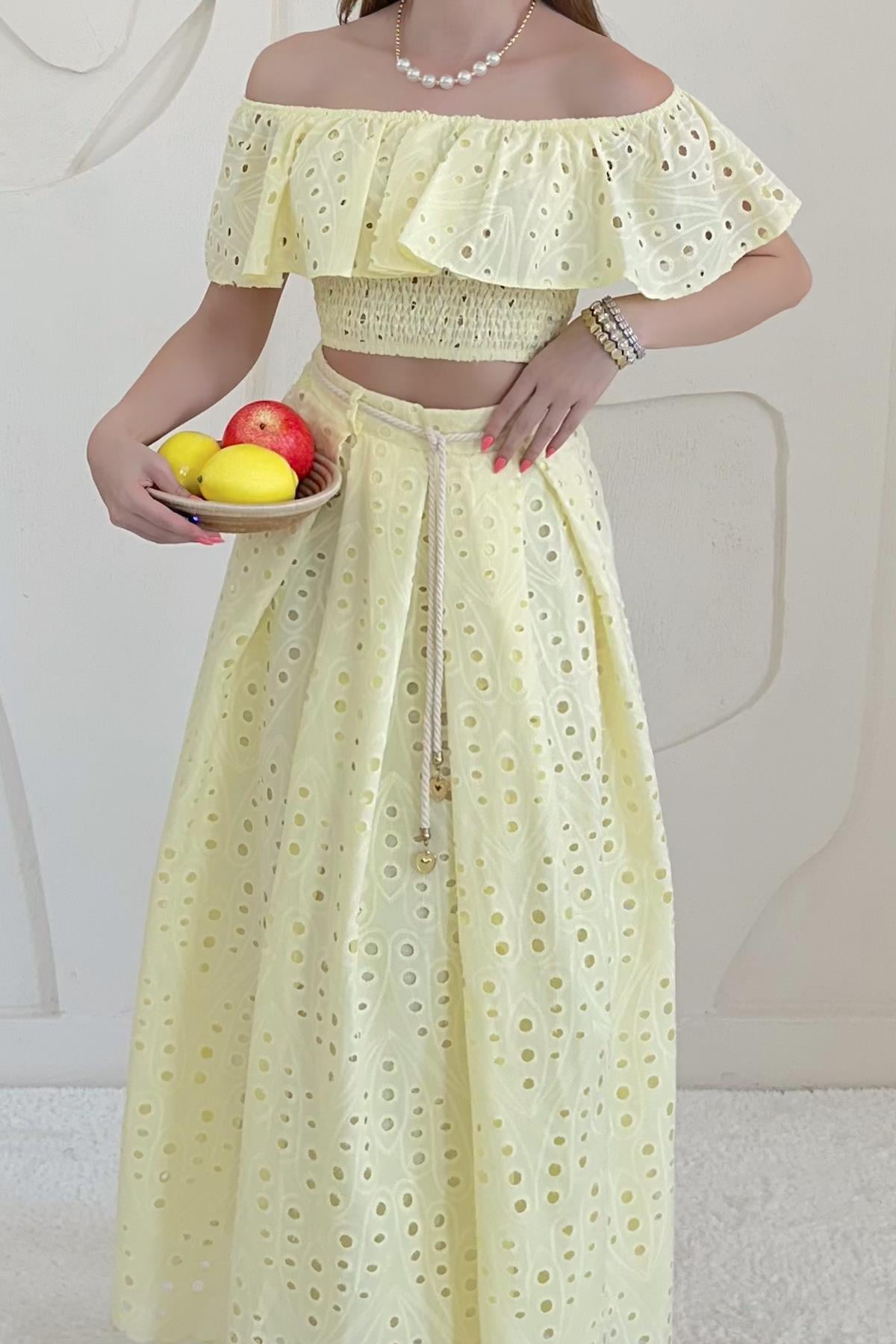 Sarı Gipe Detaylı Pinterest Takım