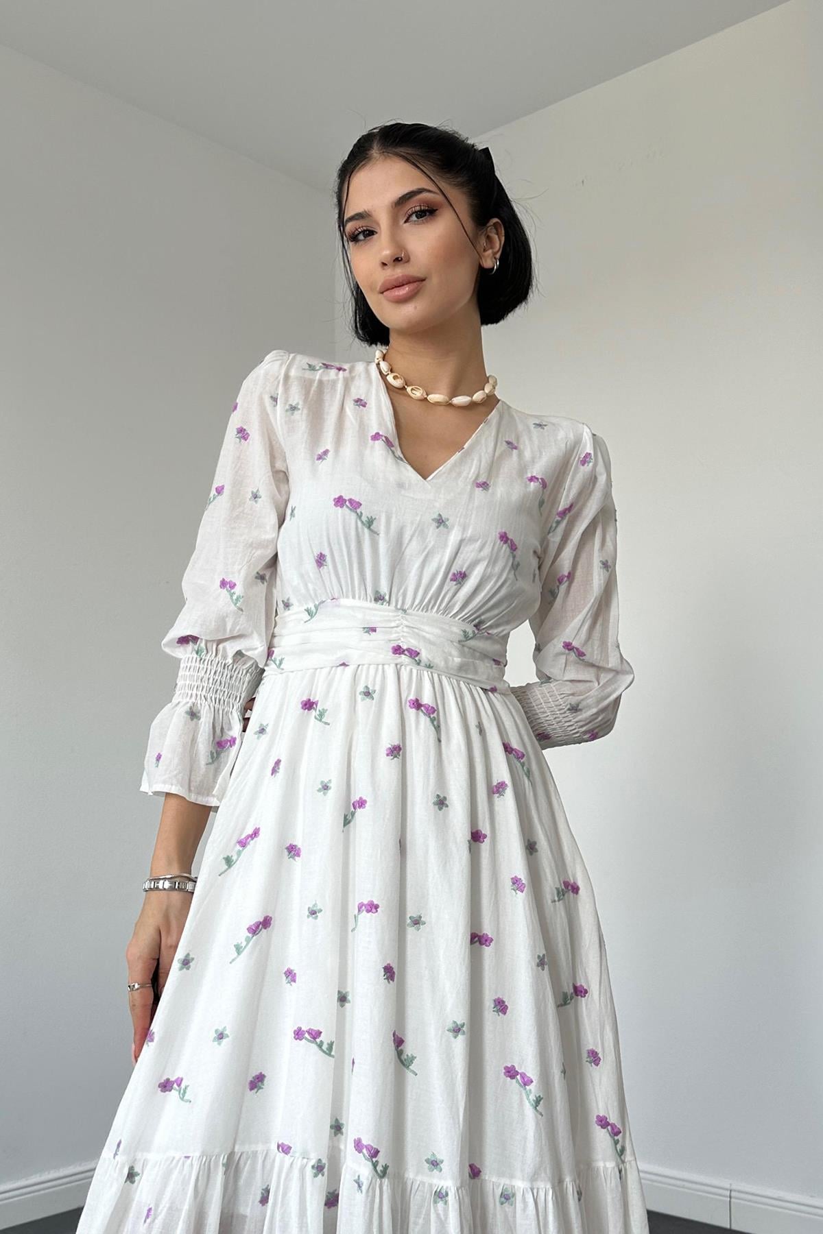 Lila Gipeli Vual Elbise