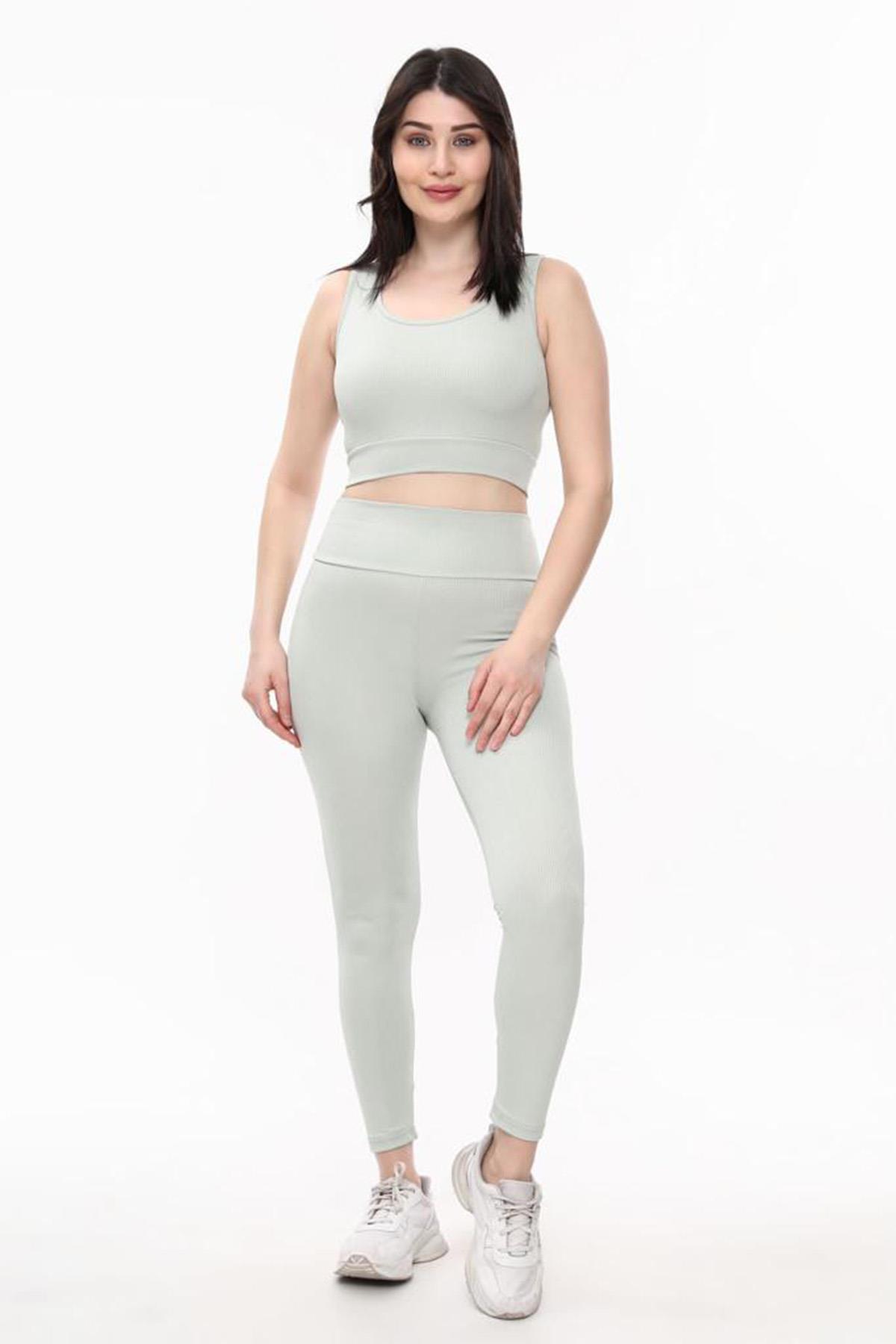 İkili Fit Eşofman Takım - Ekru