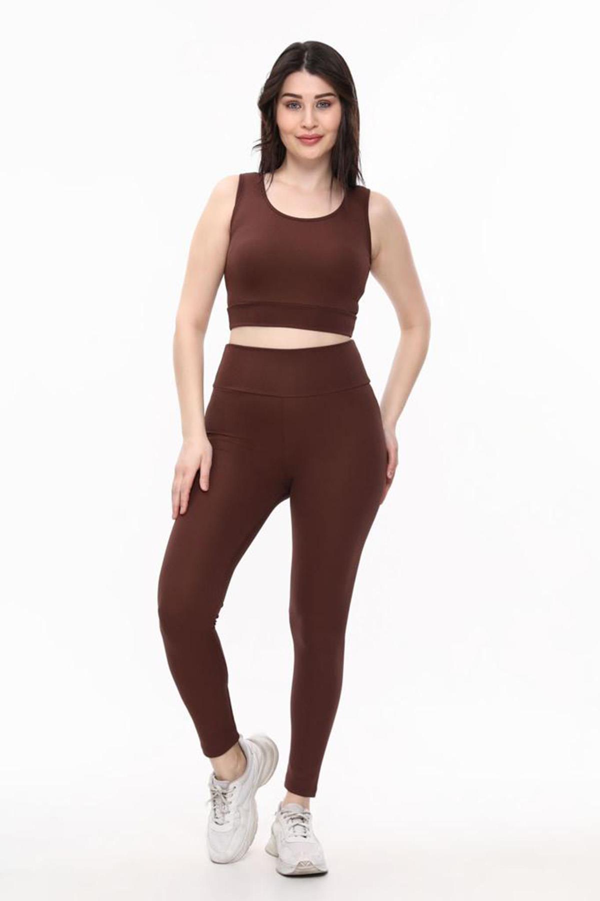 İkili Fit Eşofman Takım - Kiremit