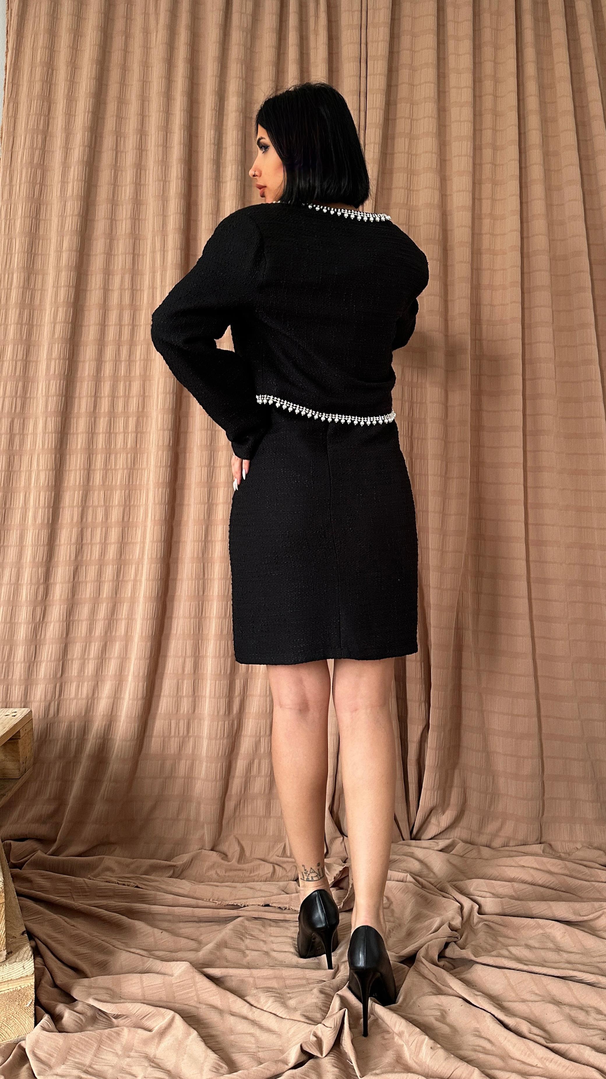 Pearl Striped Jacket and Dress Set