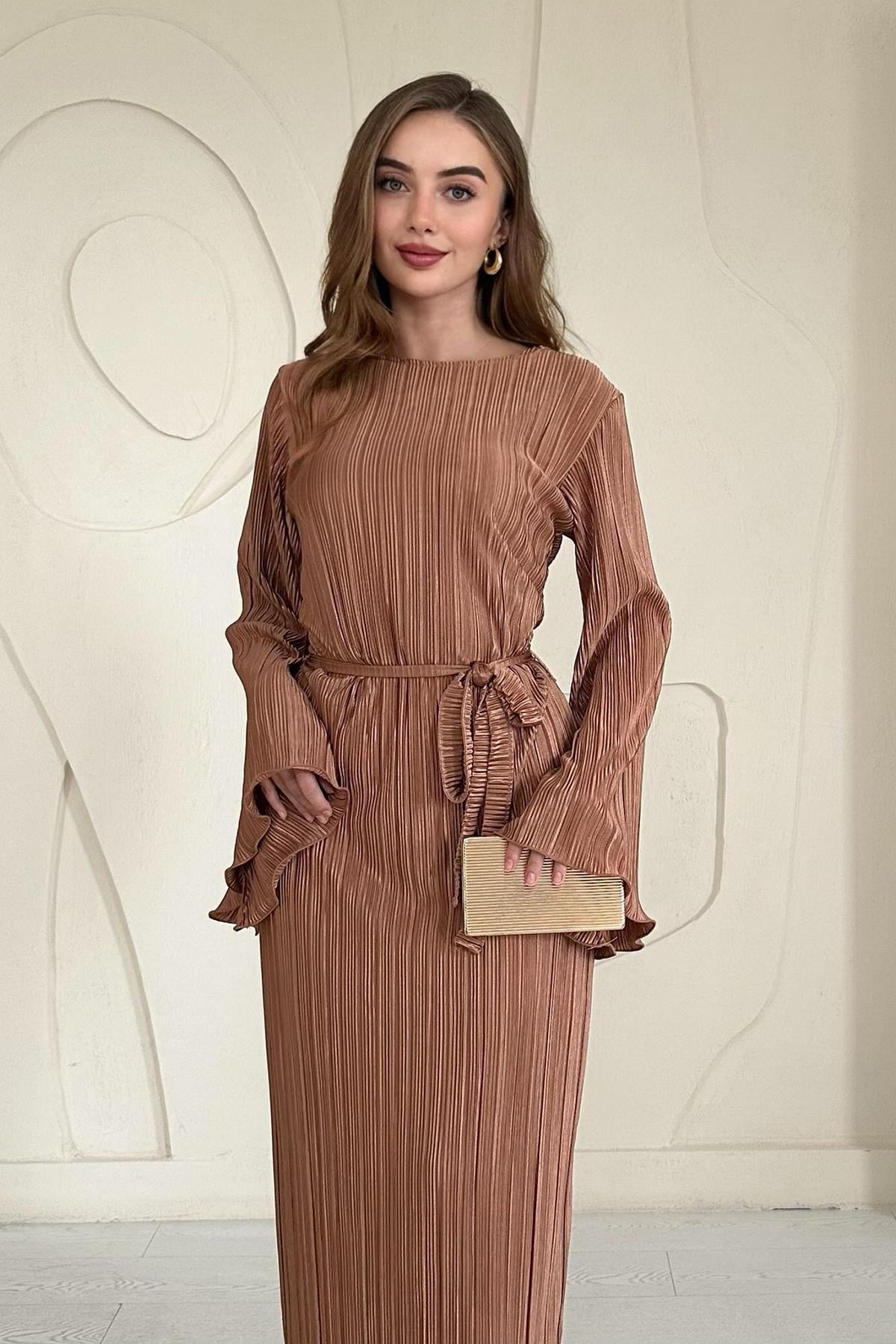 Spanish Sleeve Pleated Dress