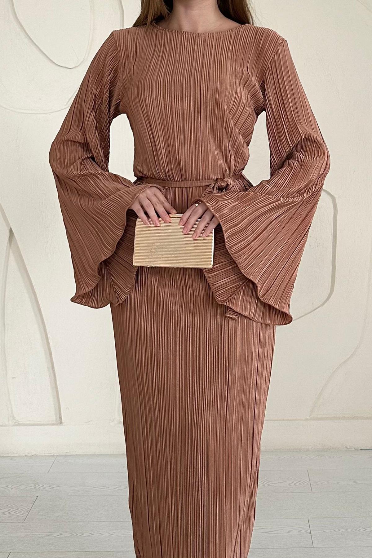 Spanish Sleeve Pleated Dress