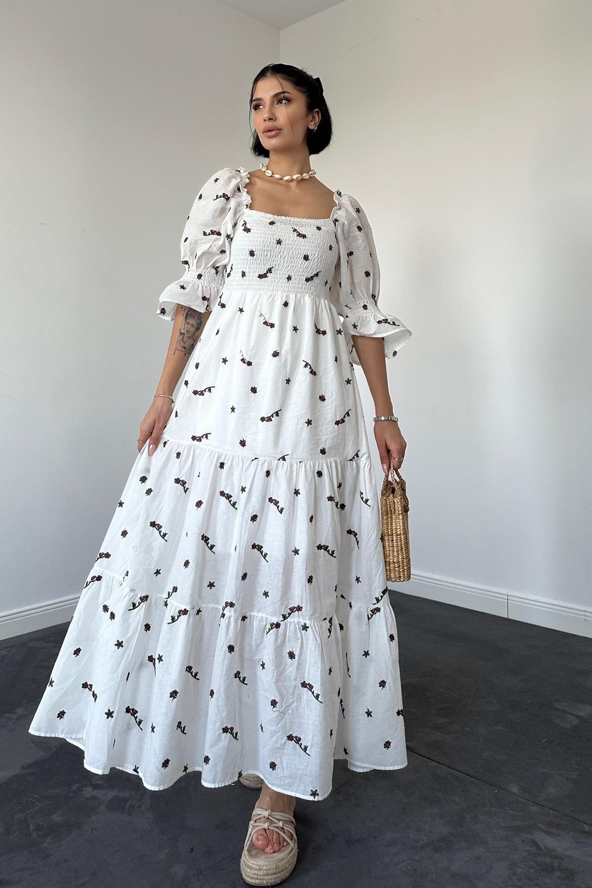 Square Neck Voile Dress