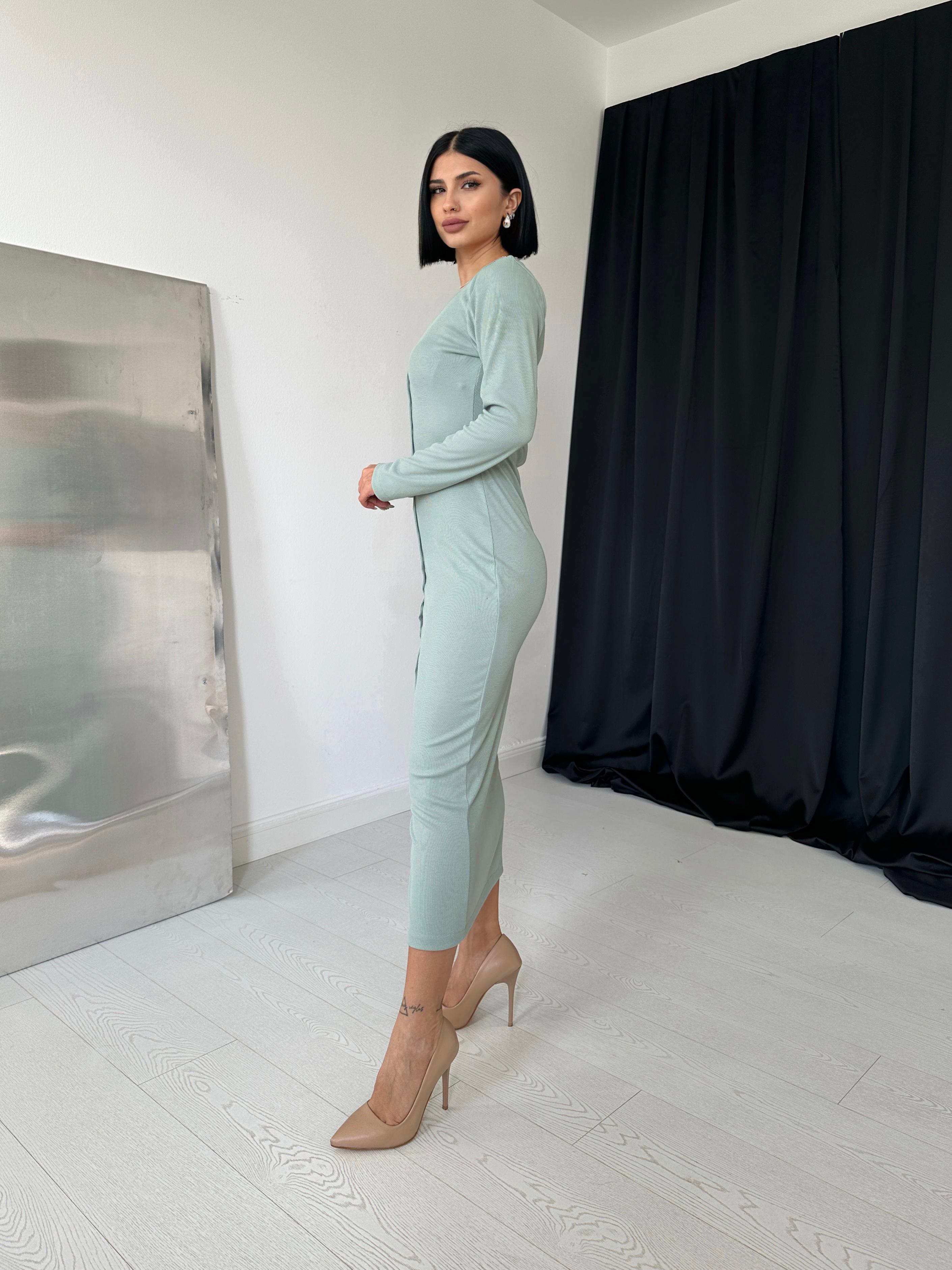 Mint Kaşkorse Elbise