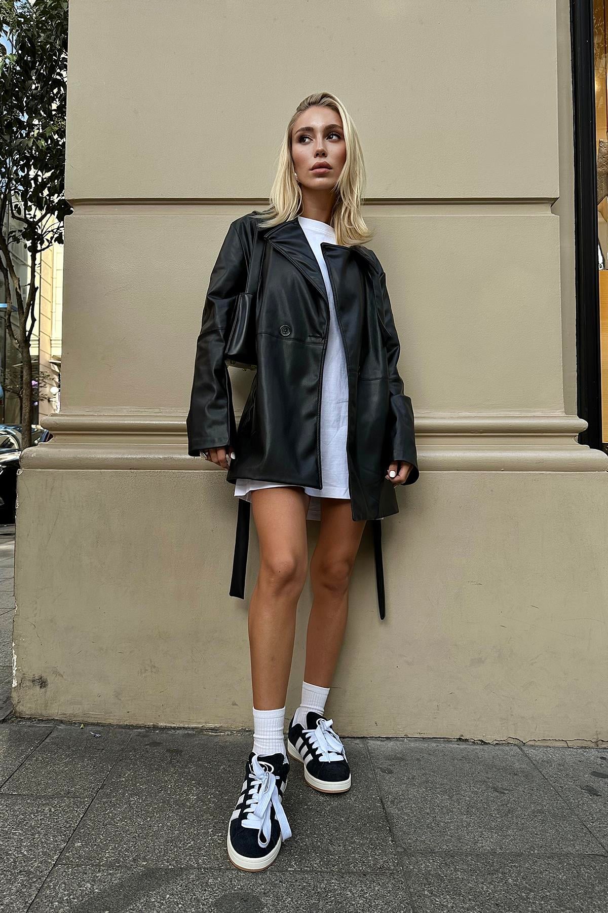 Belted Leather Jacket