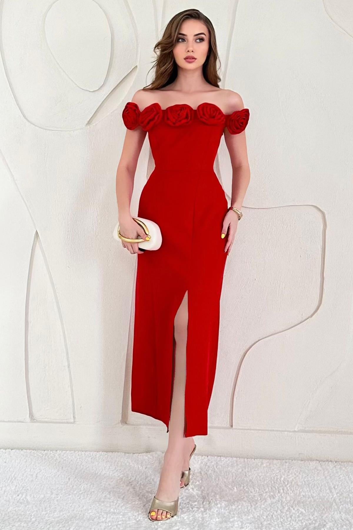 Madonna Collar Rose Dress