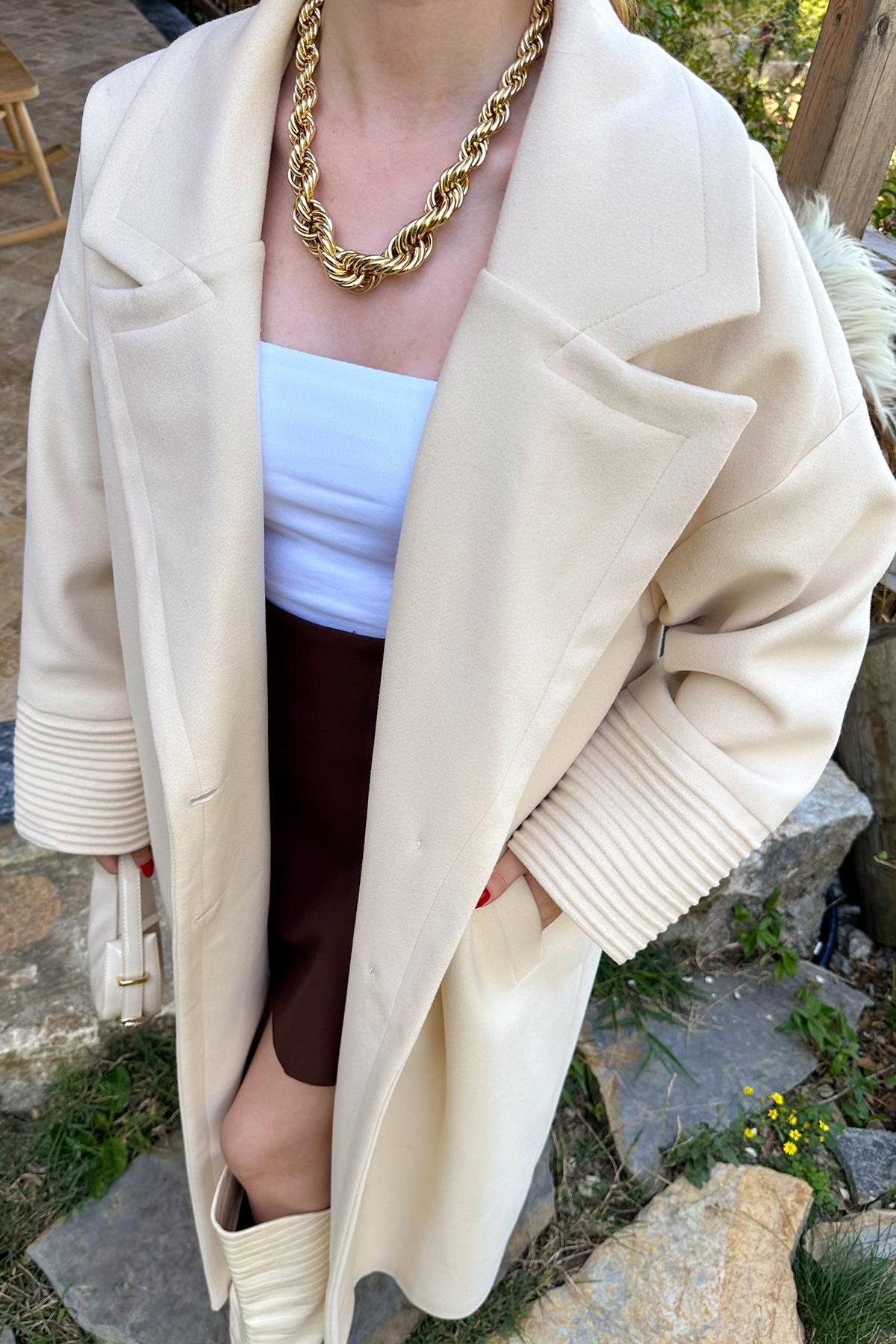 Cuff Detailed Coat