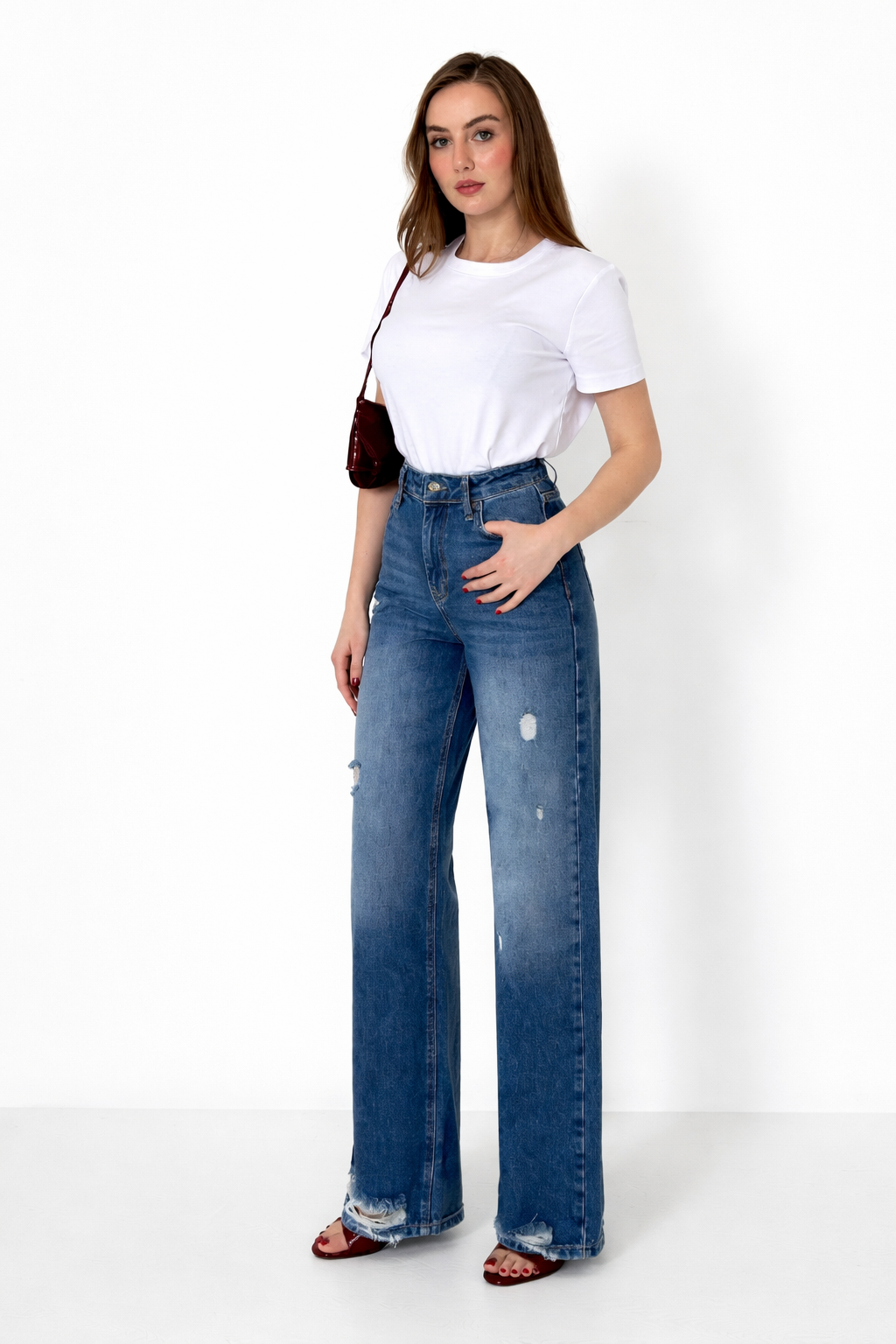 Palazzo Laser Jeans Trousers