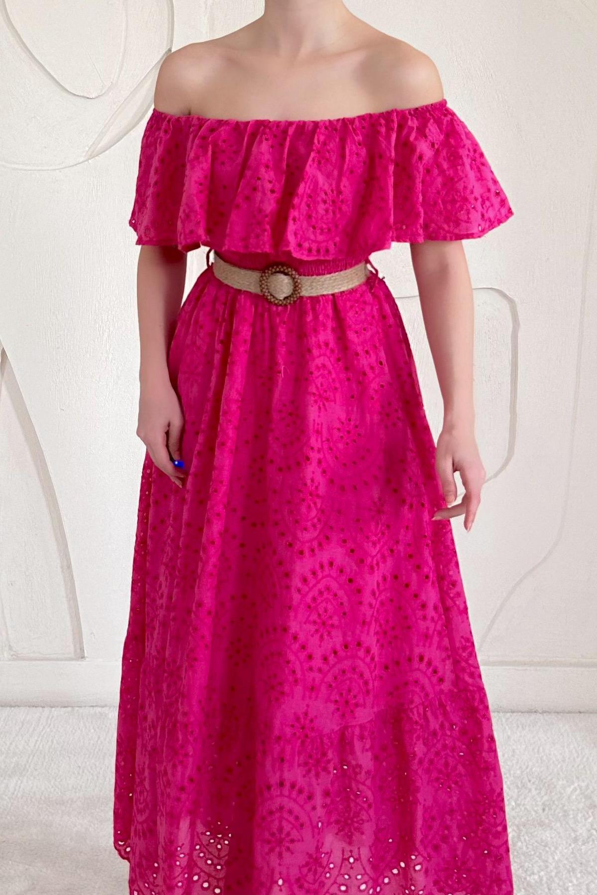 Shoulder Elastic Embroidered Dress