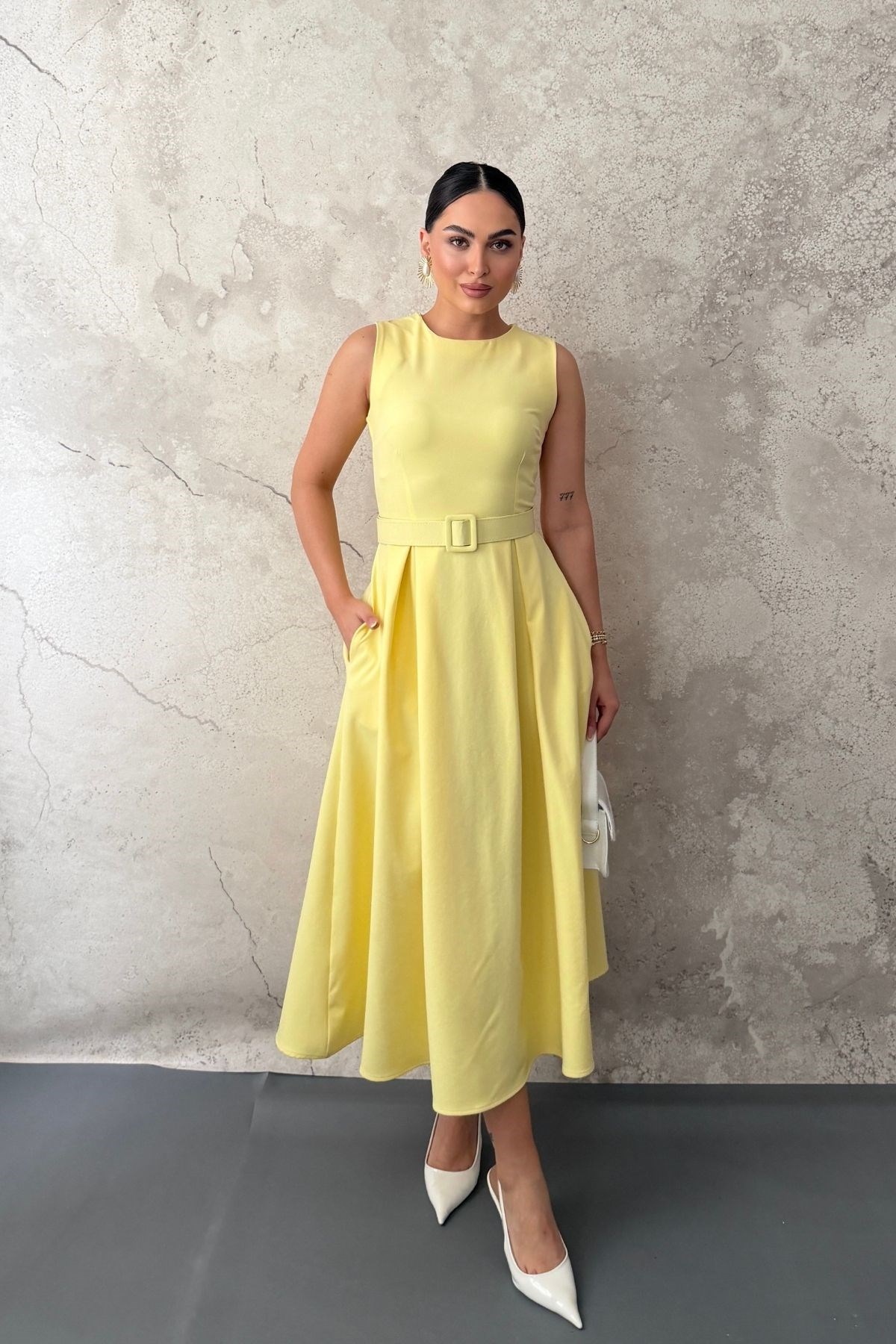 Halter Neck Flared Dress