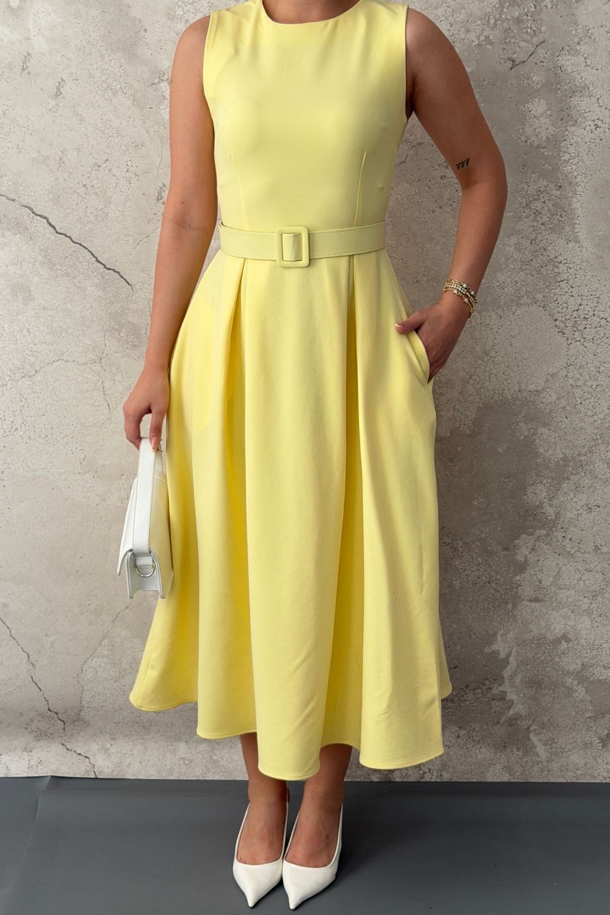 Halter Neck Flared Dress