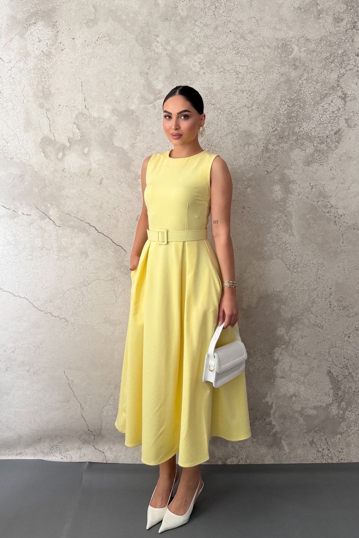 Halter Neck Flared Dress