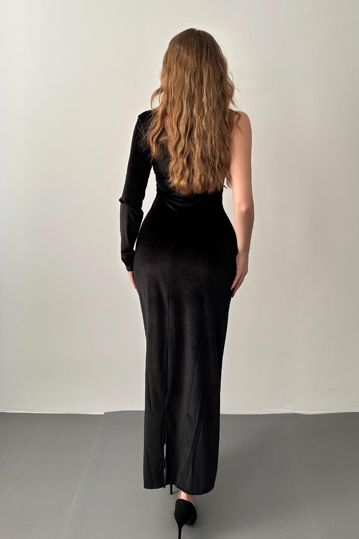 One-Shoulder Stone Strap Dress