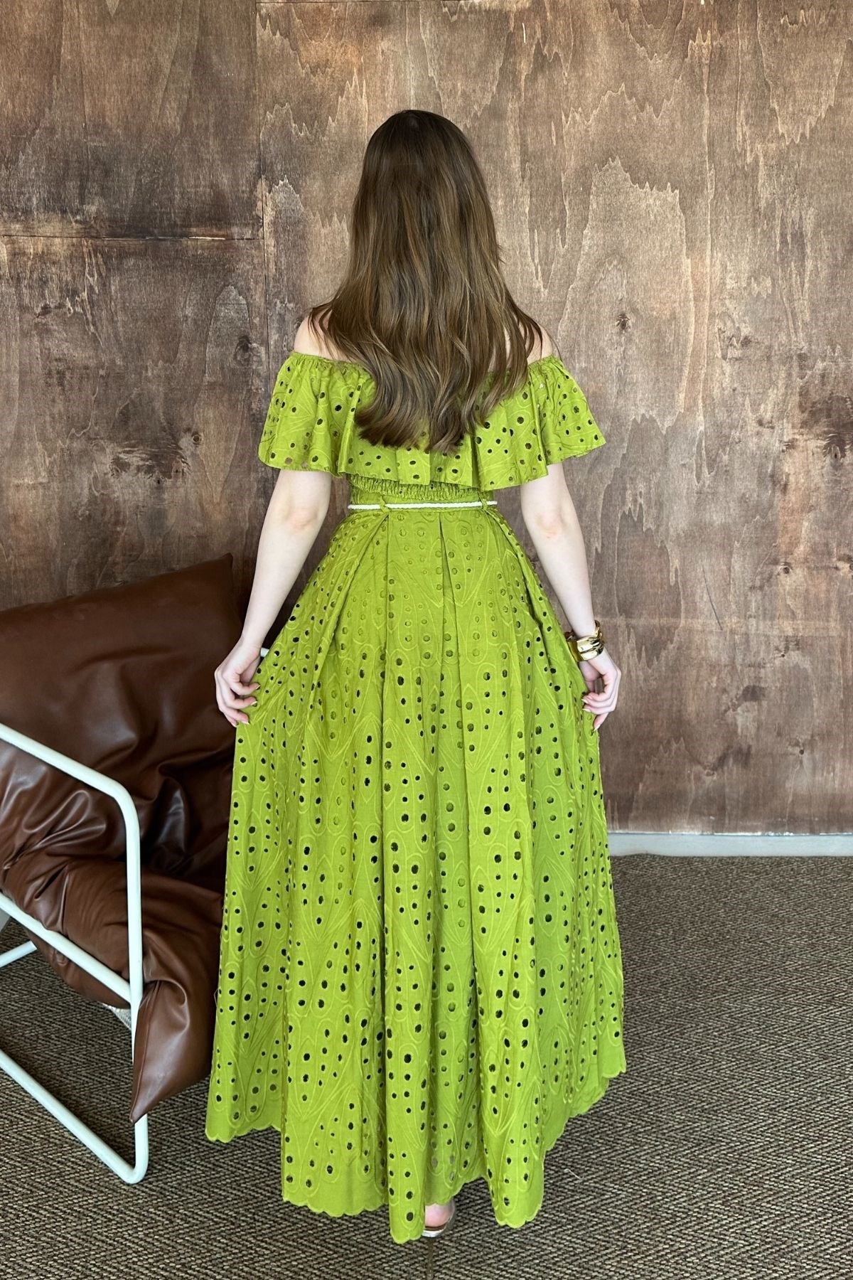 Yağ Yeşili Gipe Detaylı Pinterest Takım