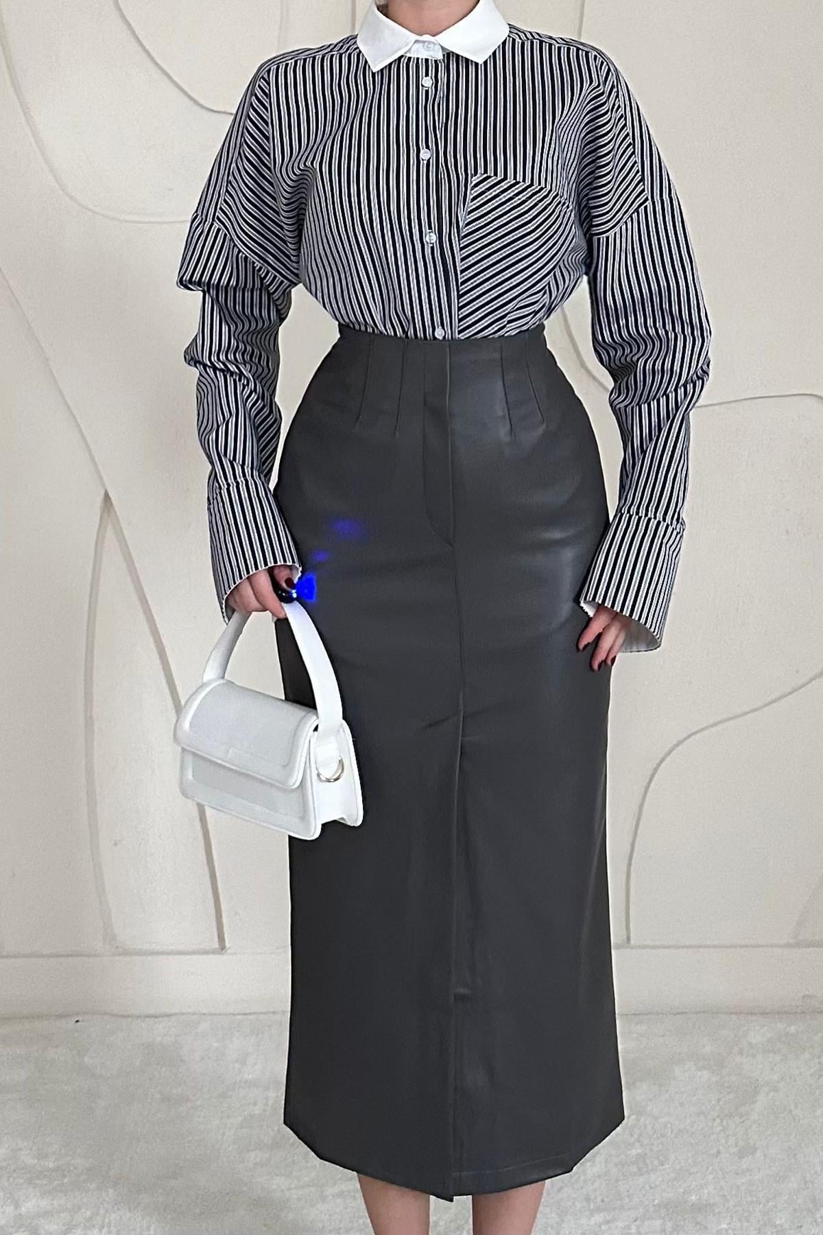Slit and Embellished Skirt
