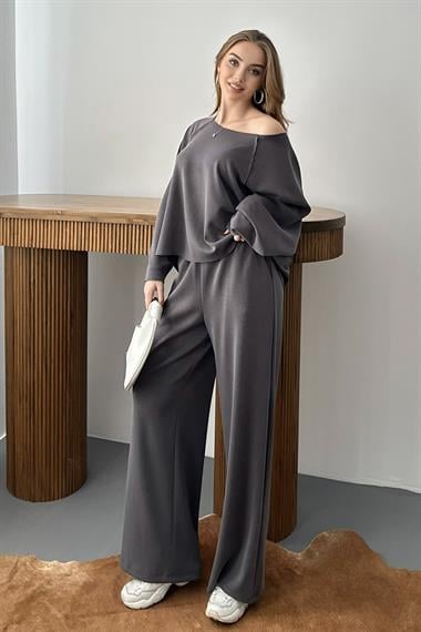 Antrasit Oversize Kalıp Modal Takım