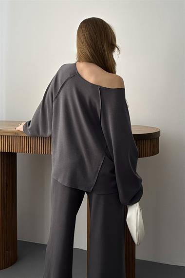 Antrasit Oversize Kalıp Modal Takım