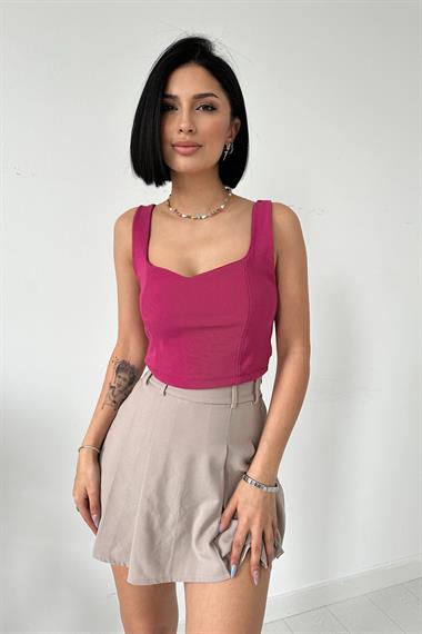 Fuşya Askılı Bluz