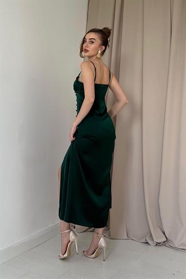 Askılı Saten Elbise