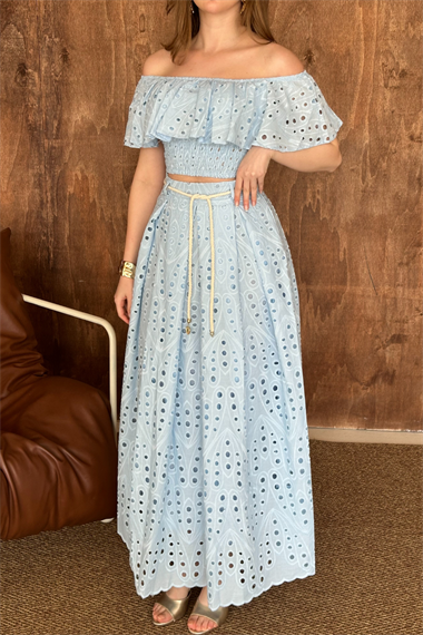 Bebe Mavi Gipe Detaylı Pinterest Takım