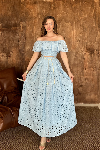 Bebe Mavi Gipe Detaylı Pinterest Takım